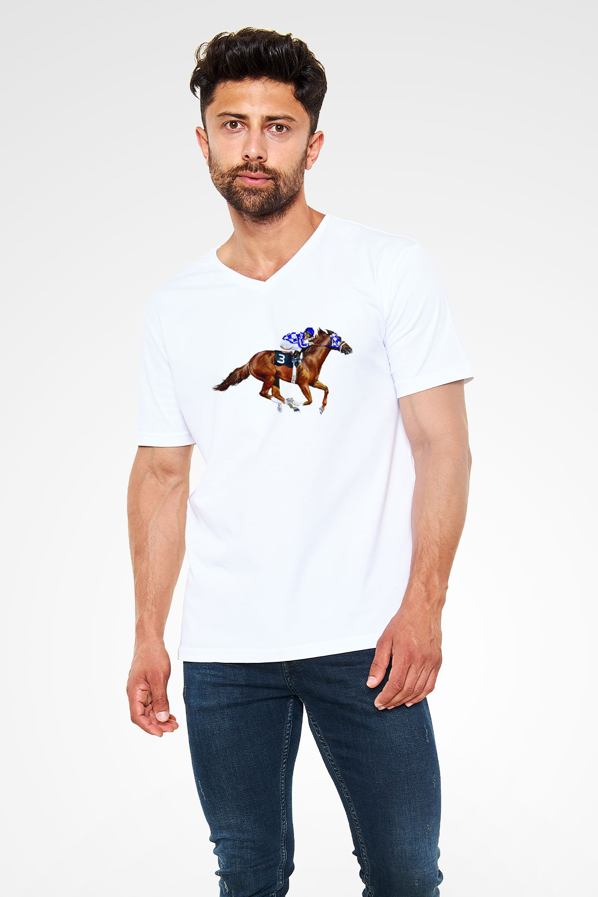 Jokey Beyaz Unisex V Yaka Tişört