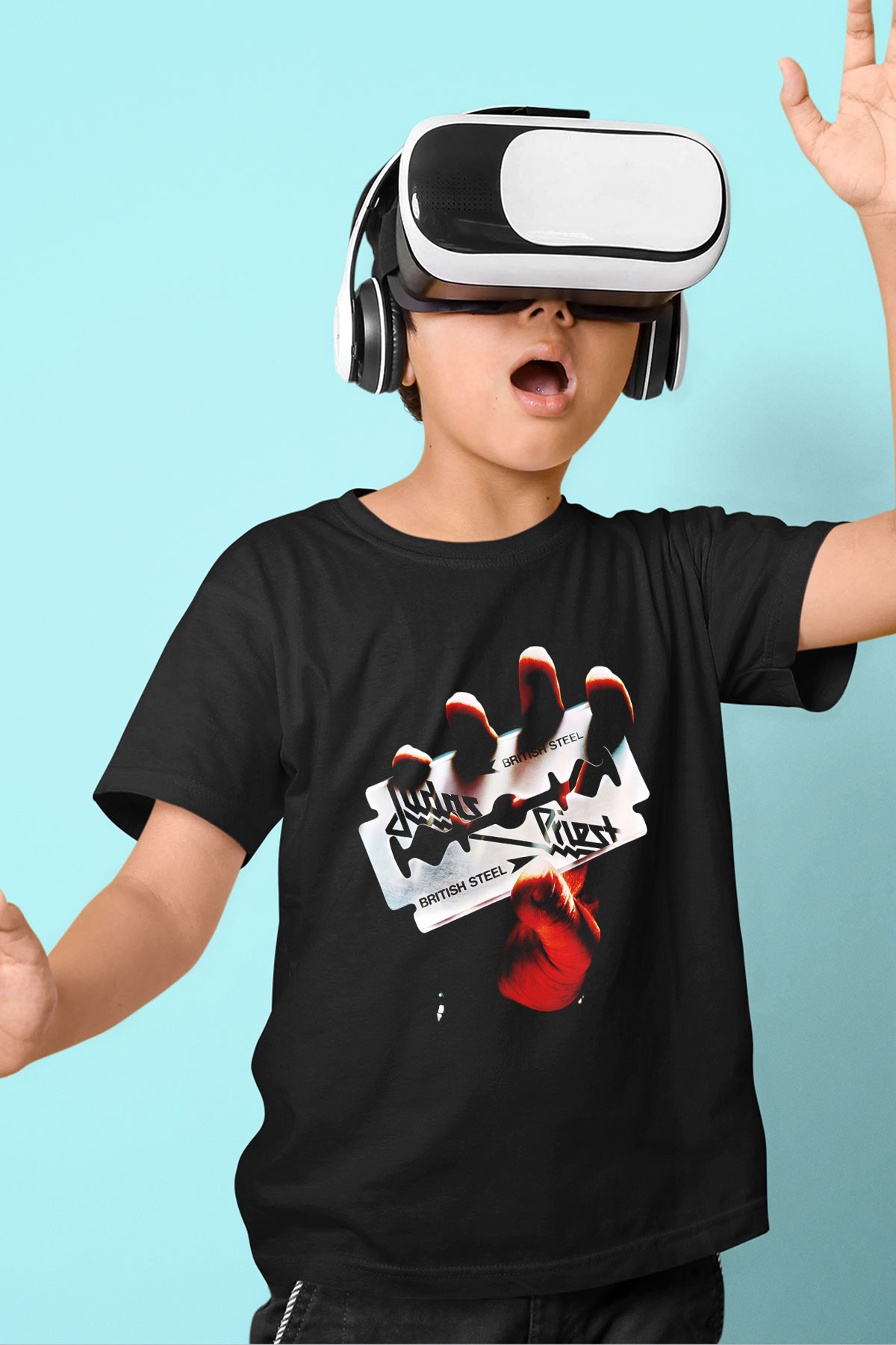 Judas Priest Baskılı Siyah Unisex Çocuk Tişört