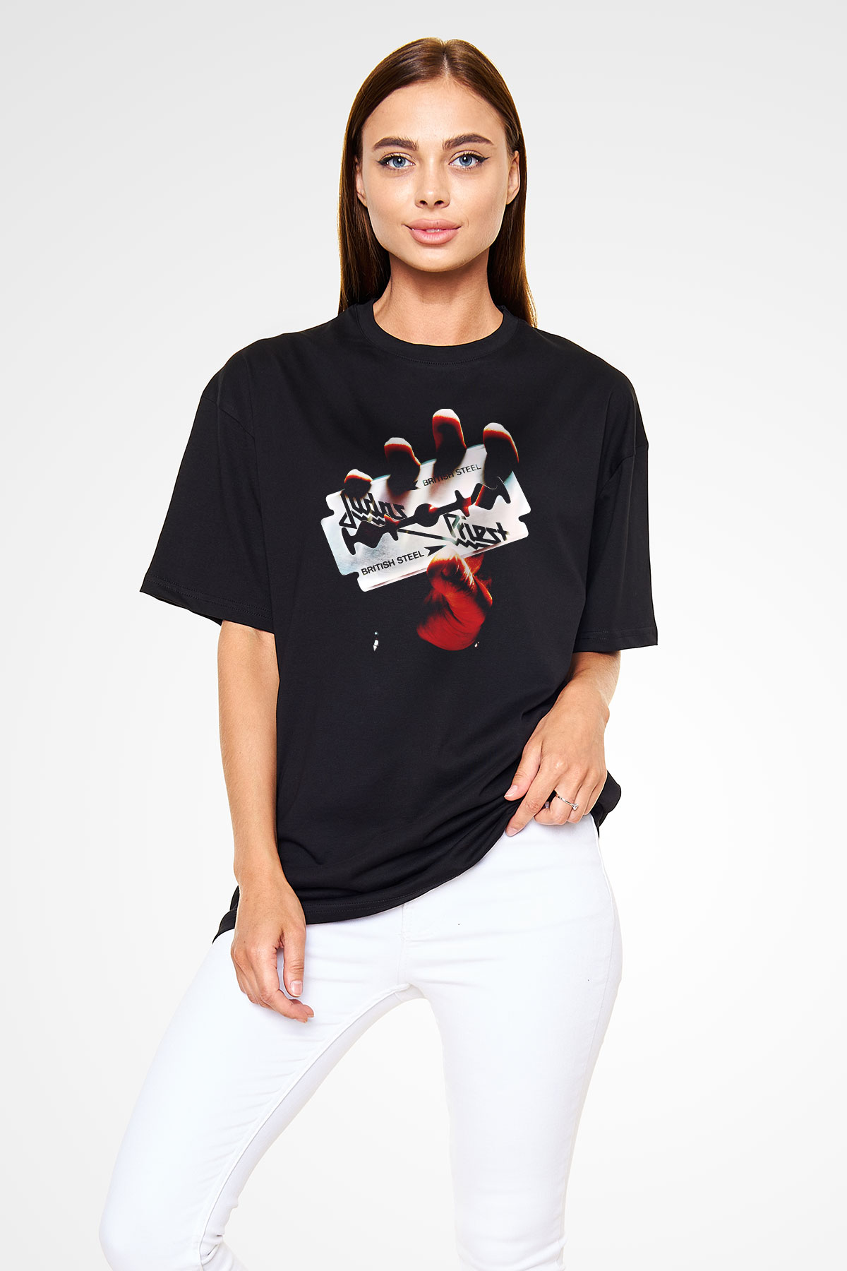 Judas Priest Siyah Unisex Oversize Tişört T-Shirt