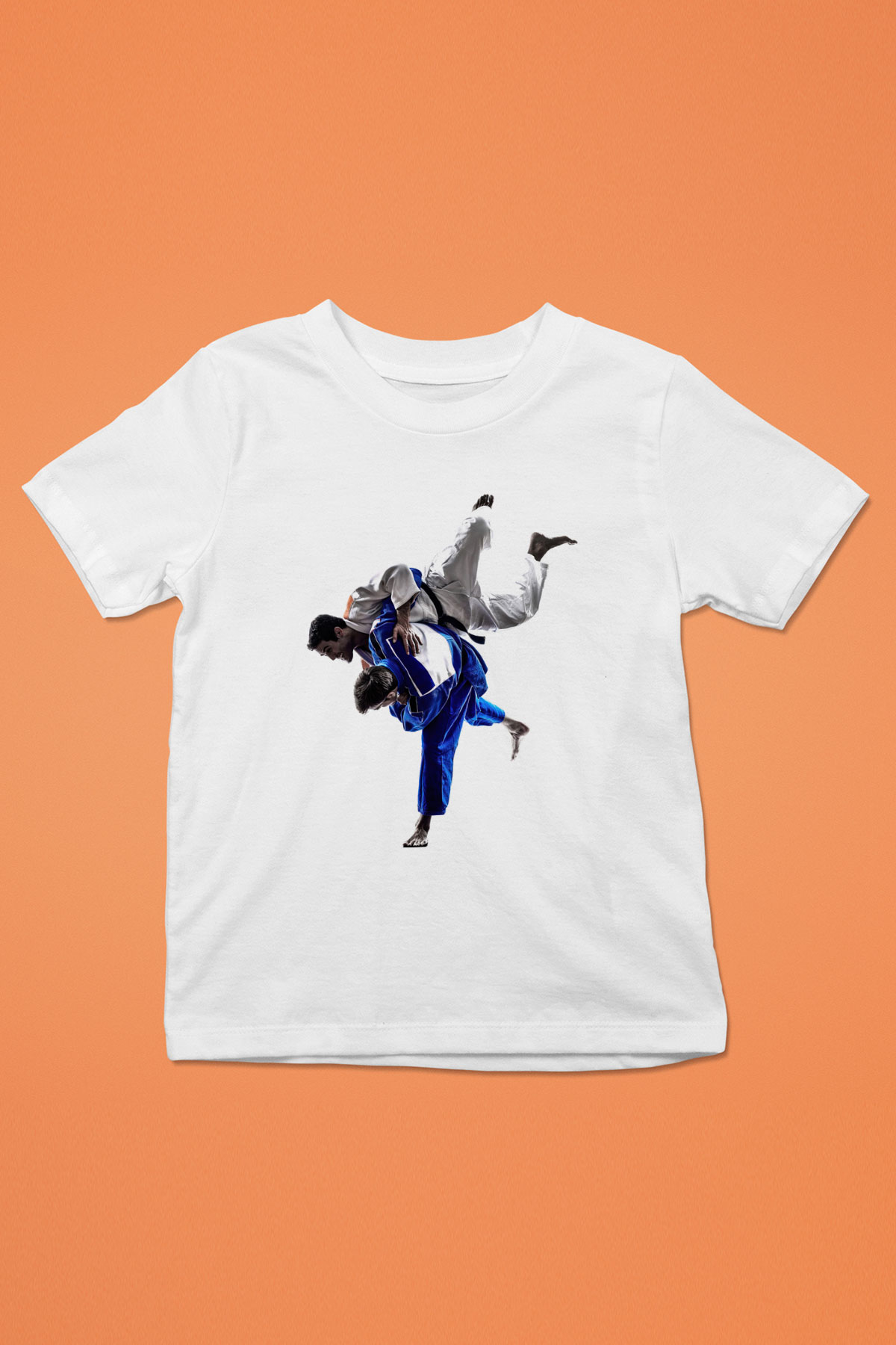 Judo Baskılı Beyaz Unisex Çocuk Tişört