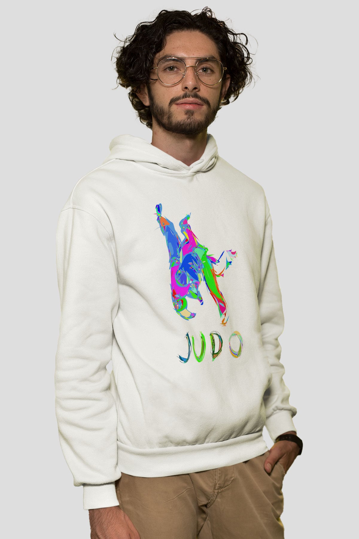 Judo Beyaz Unisex Hoodie