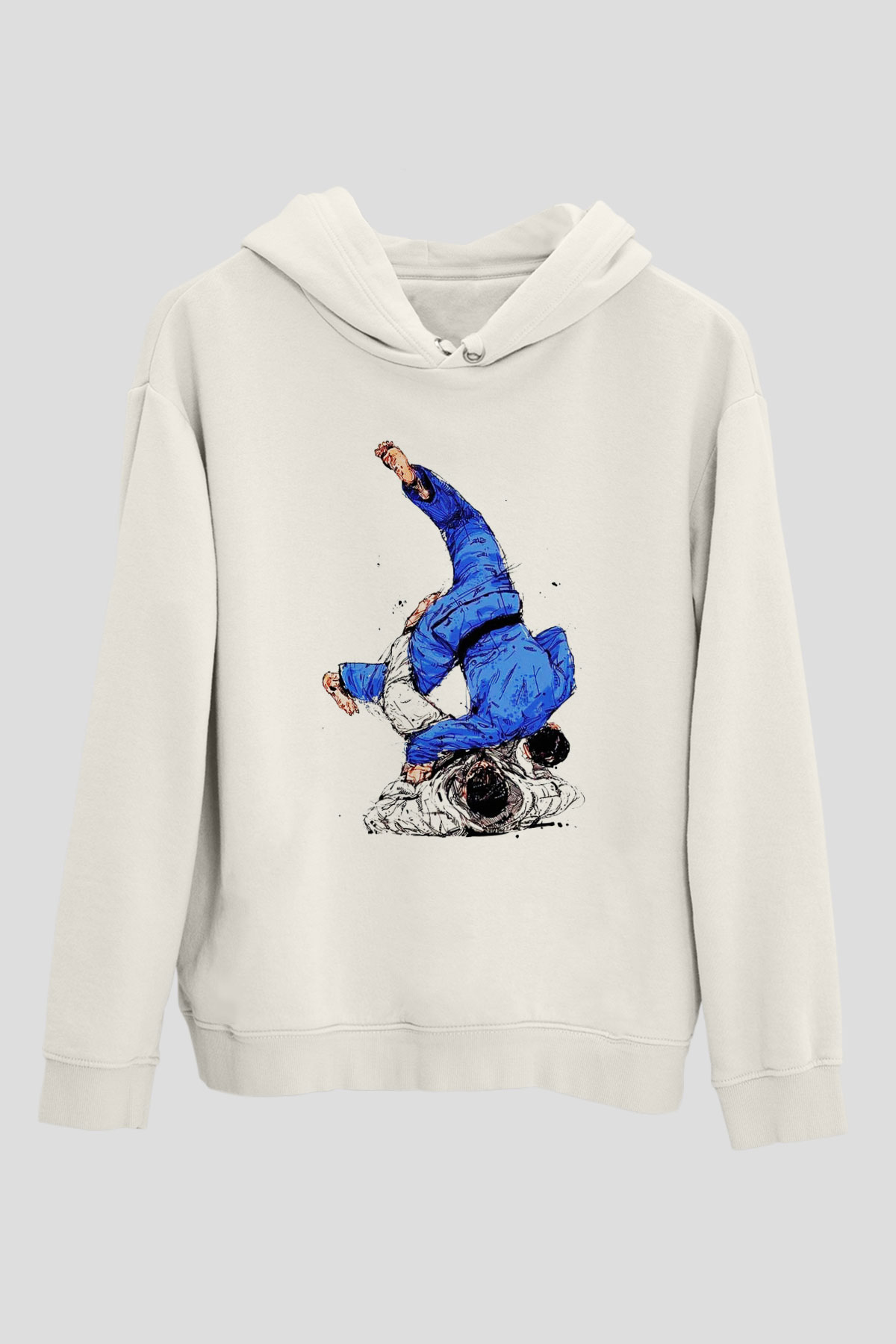 Judo Beyaz Unisex Hoodie