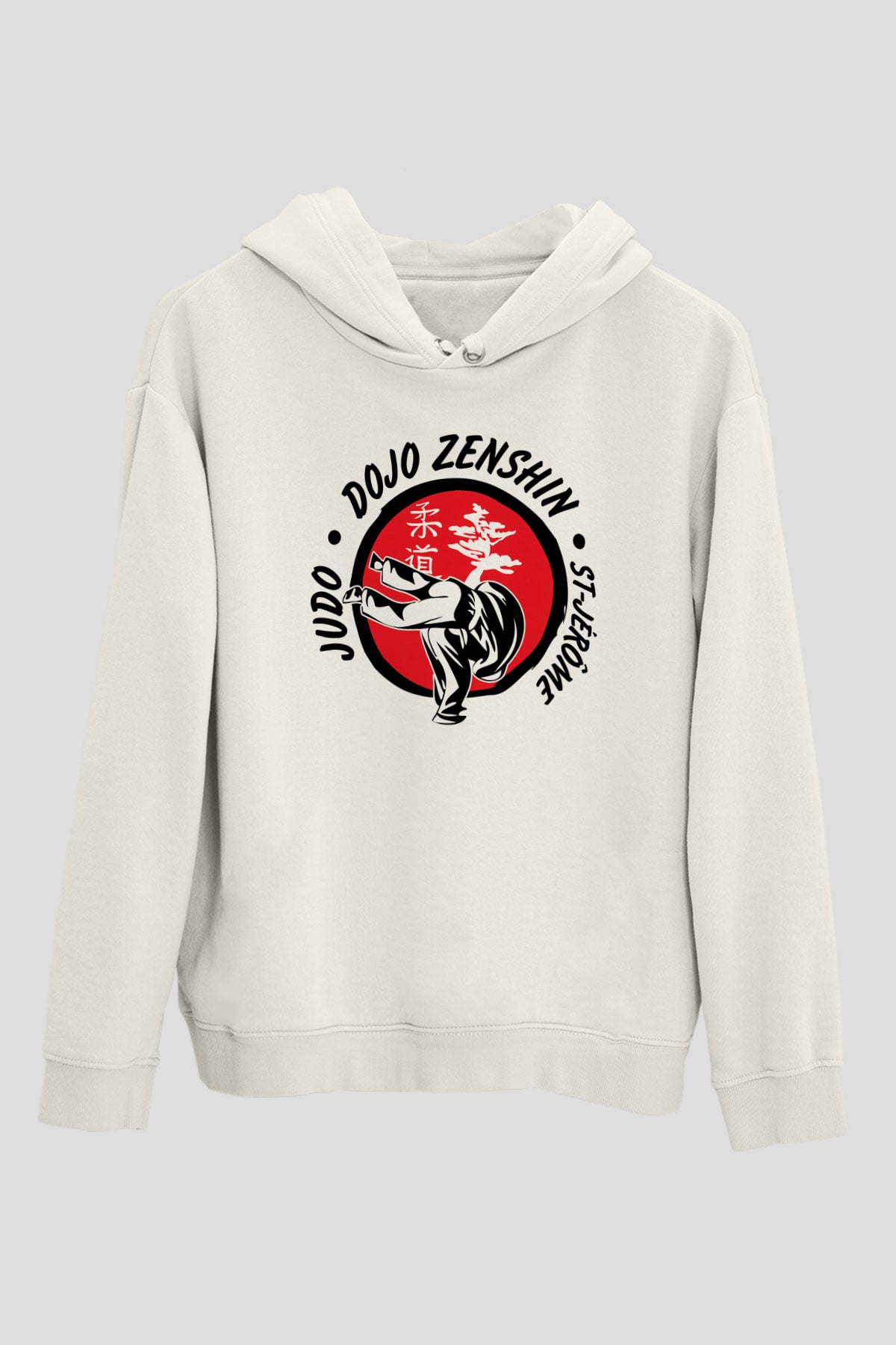 Judo Beyaz Unisex Kapüşonlu Sweatshirt
