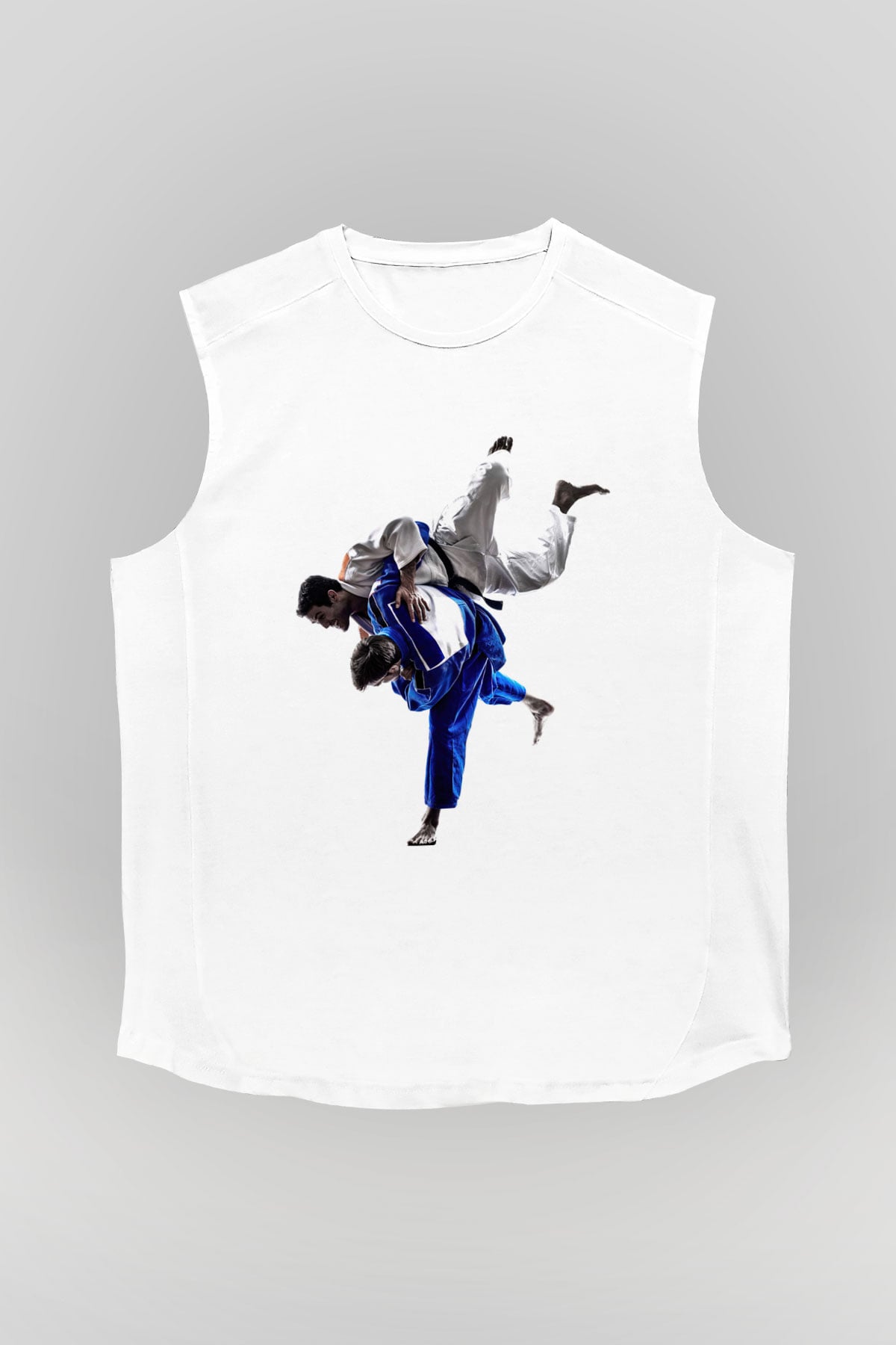 Judo Beyaz Unisex Kolsuz Tişört