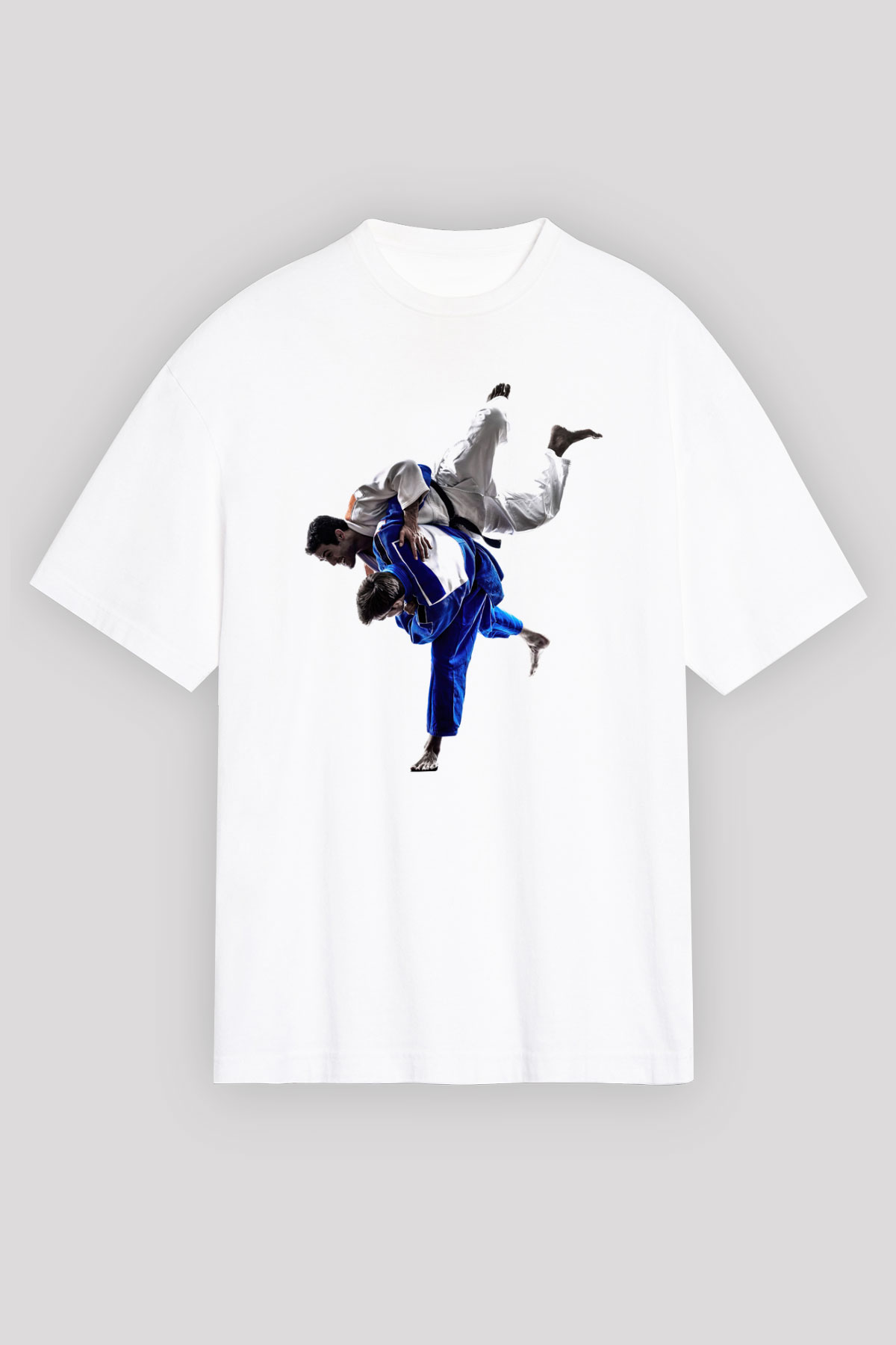 Judo Beyaz Unisex Oversize Tişört T-Shirt