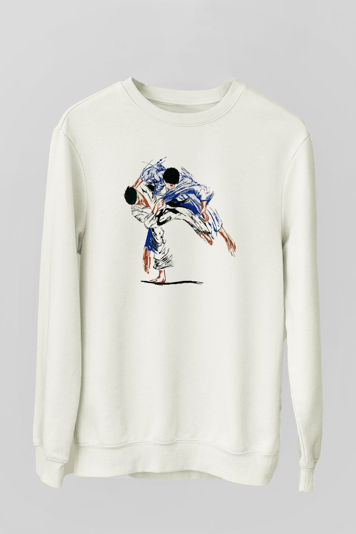 Judo Beyaz Unisex Sweatshirt
