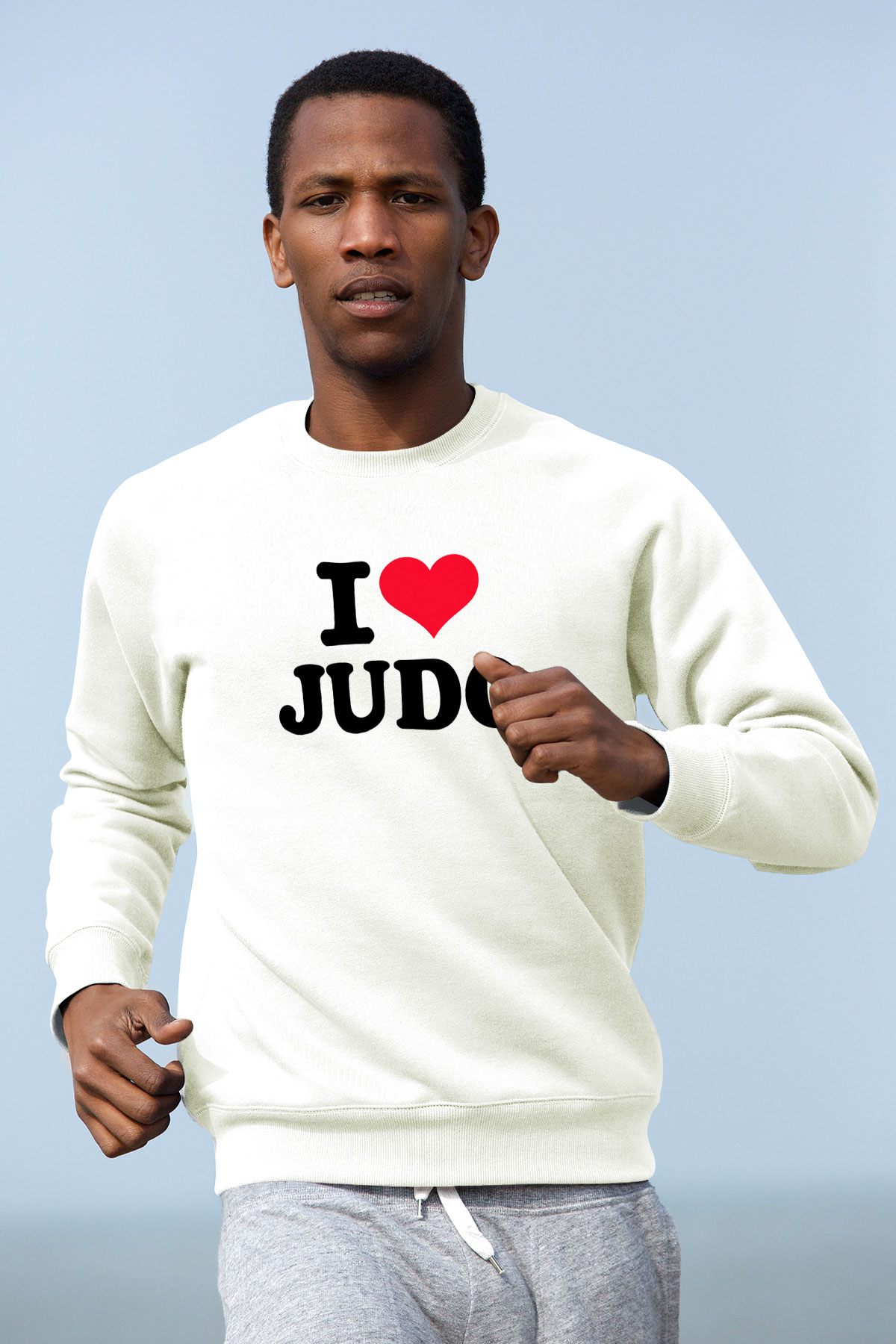 Judo Beyaz Unisex Sweatshirt