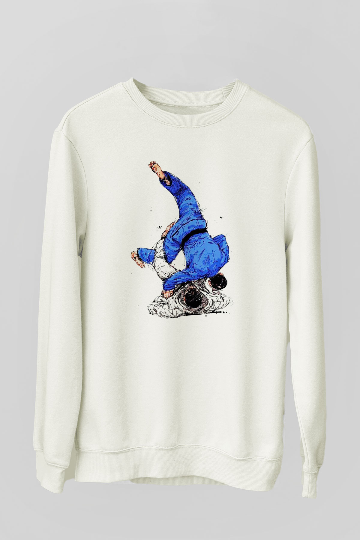 Judo Beyaz Unisex Sweatshirt