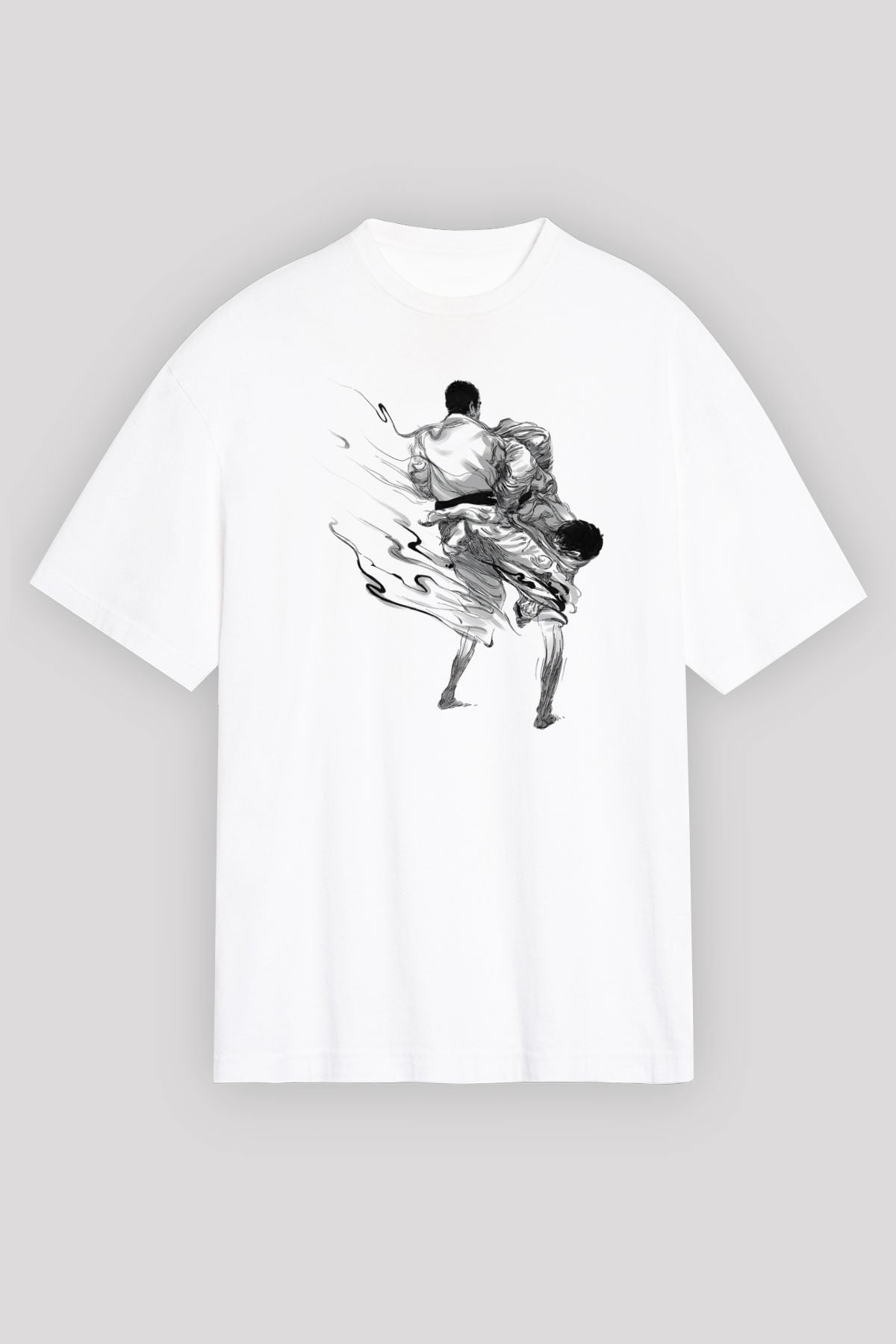 Judo Beyaz Oversize Tişört Oversize T-shirt - TişörtFabrikası