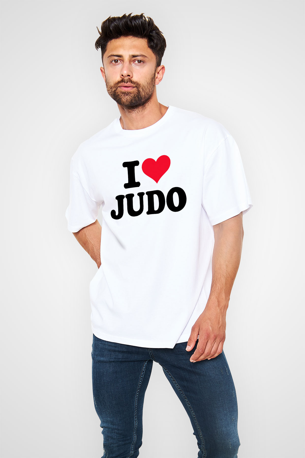 Judo Beyaz Oversize Tişört Oversize T-shirt - TişörtFabrikası