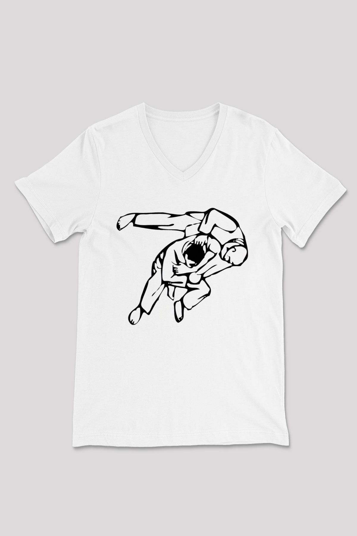 Judo Beyaz Unisex V Yaka Tişört