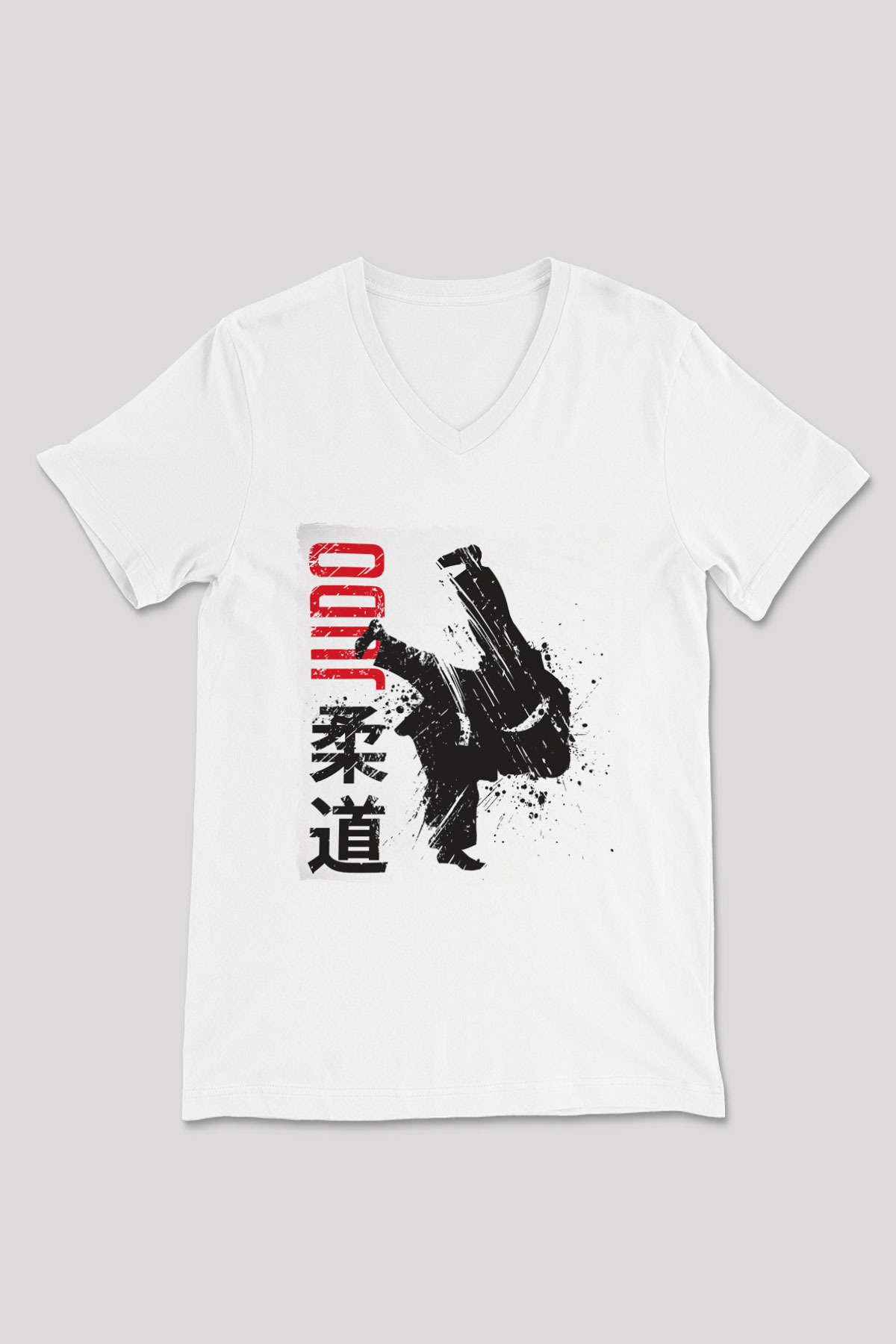 Judo Beyaz Unisex V Yaka Tişört