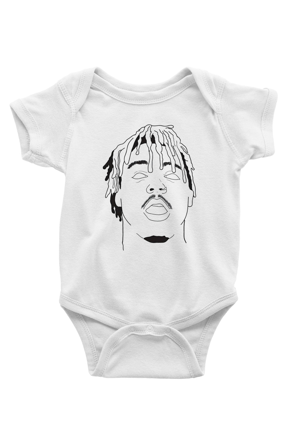 Juice Wrld Baskılı Beyaz Unisex Bebek Body - Zıbın