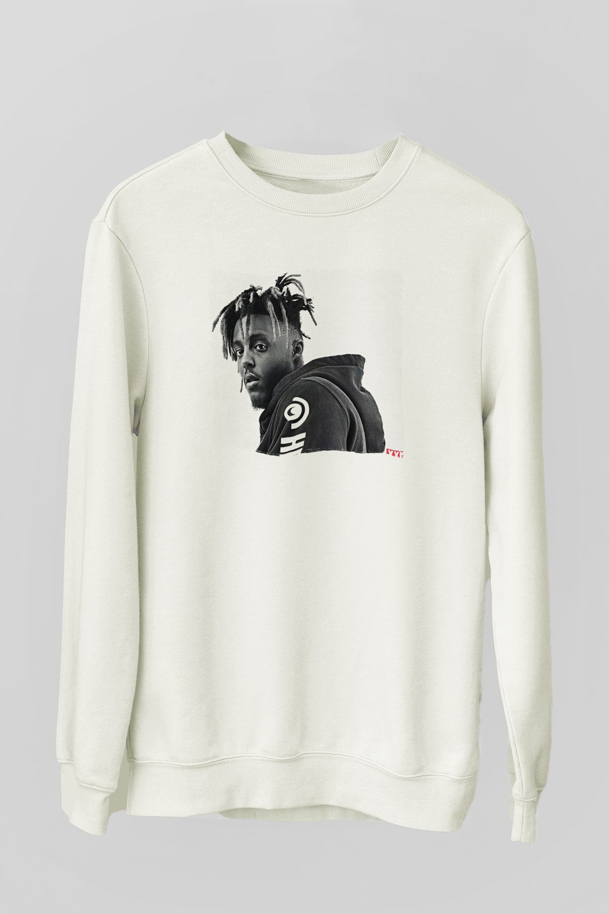 Juice Wrld Baskılı Beyaz Unisex Sweatshirt