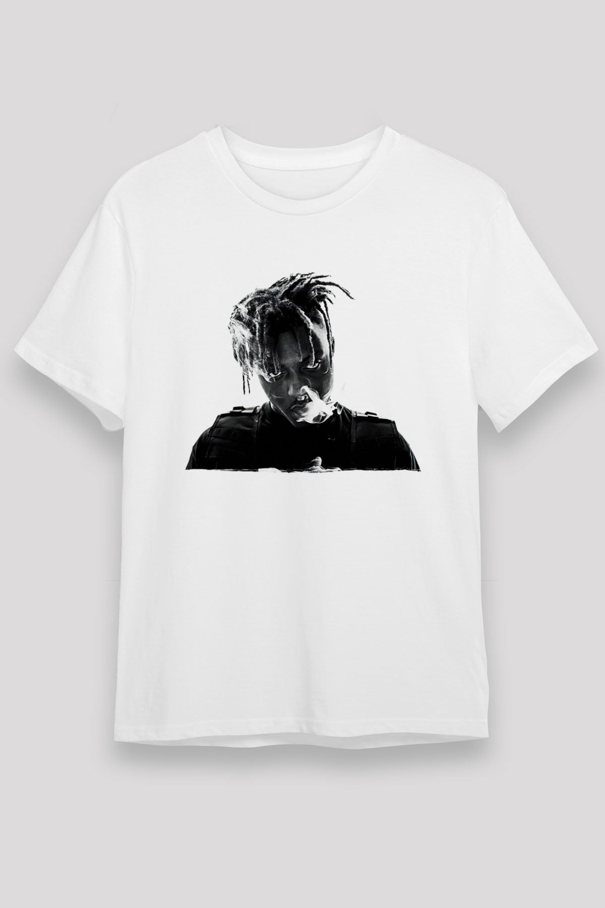 Juice Wrld Baskılı Unisex Beyaz Tişört - Tshirt