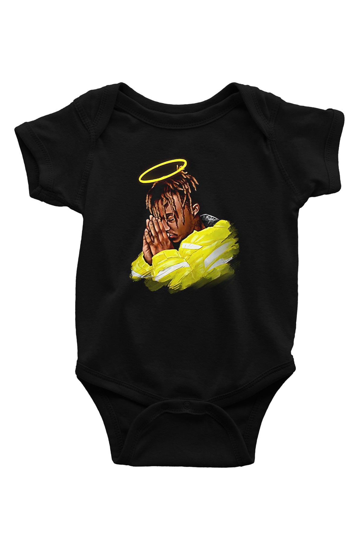 Juice Wrld Baskılı Unisex Siyah Bebek Body - Zıbın
