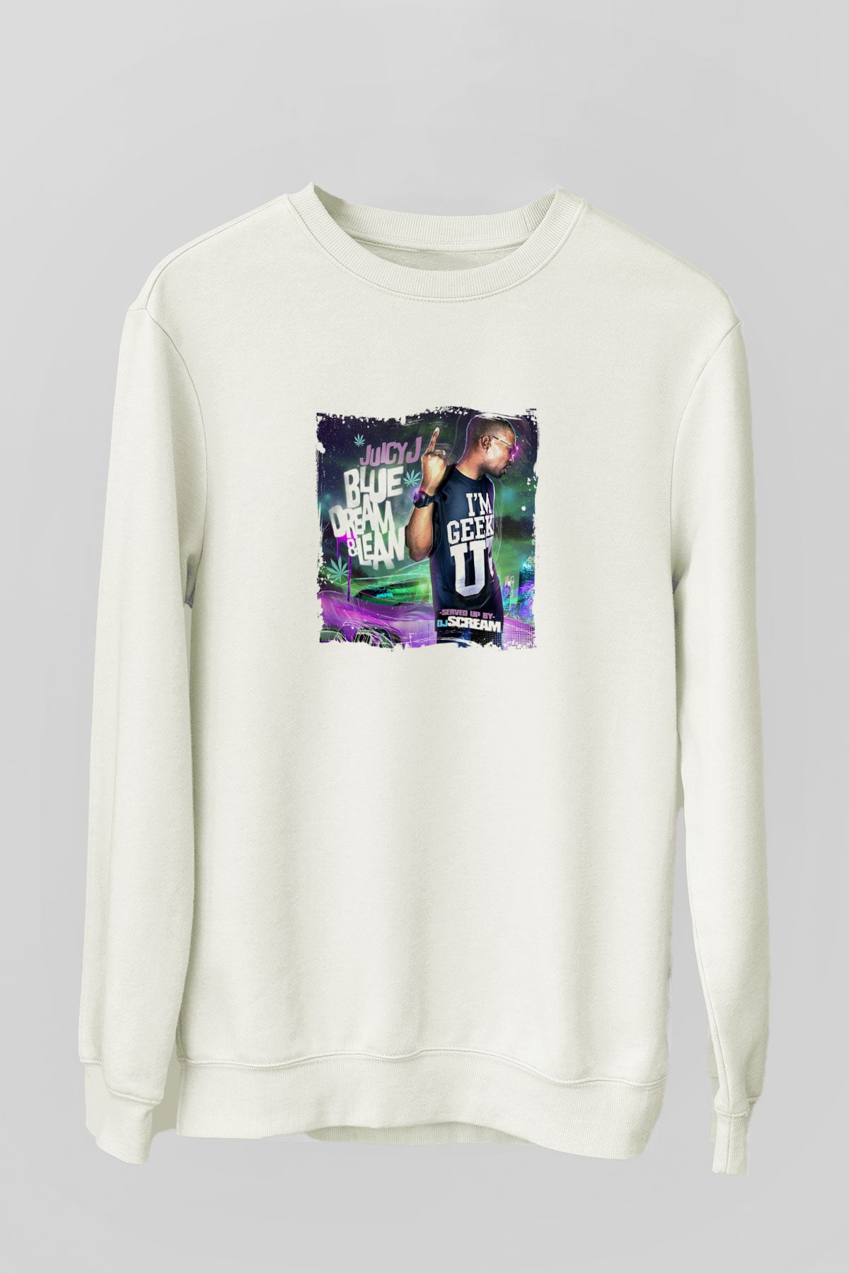 Juicy J Baskılı Unisex Beyaz Sweatshirt