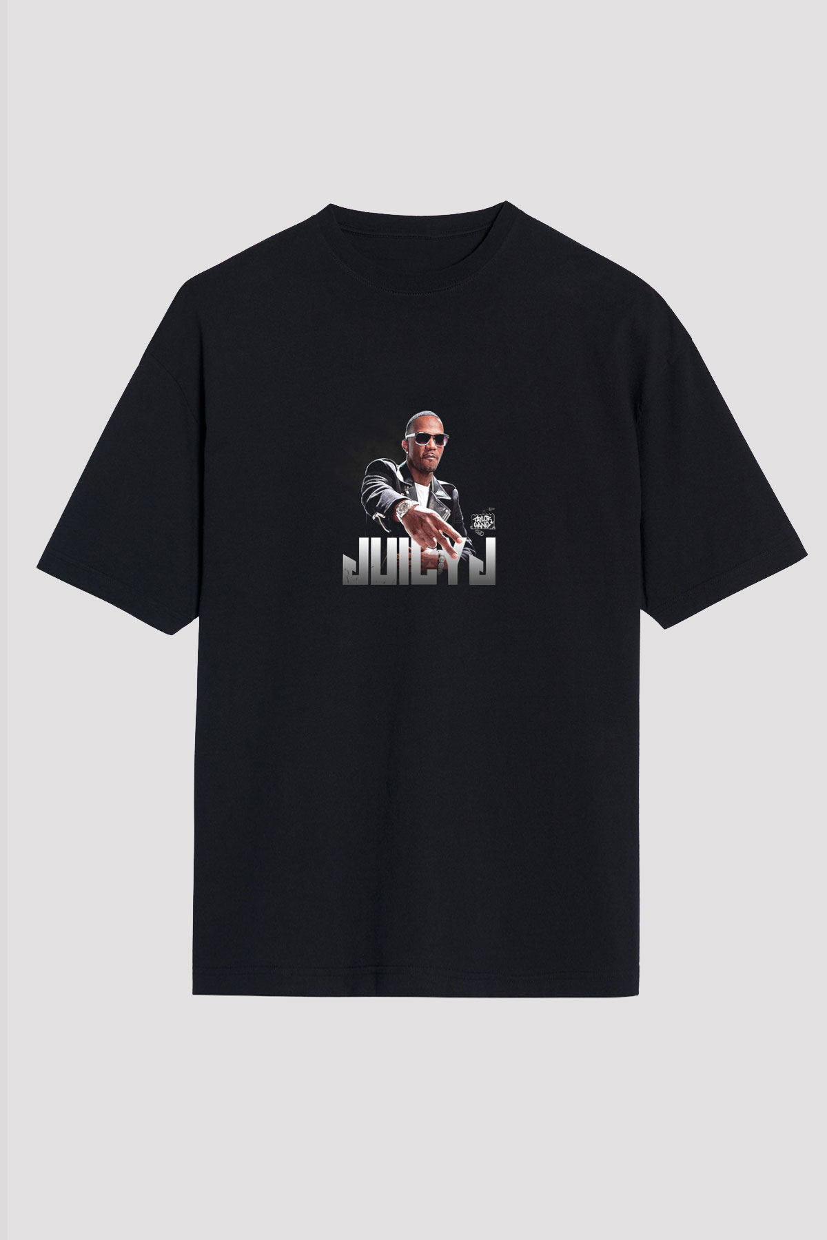 Juicy J Baskılı Unisex Oversize Siyah Tişört