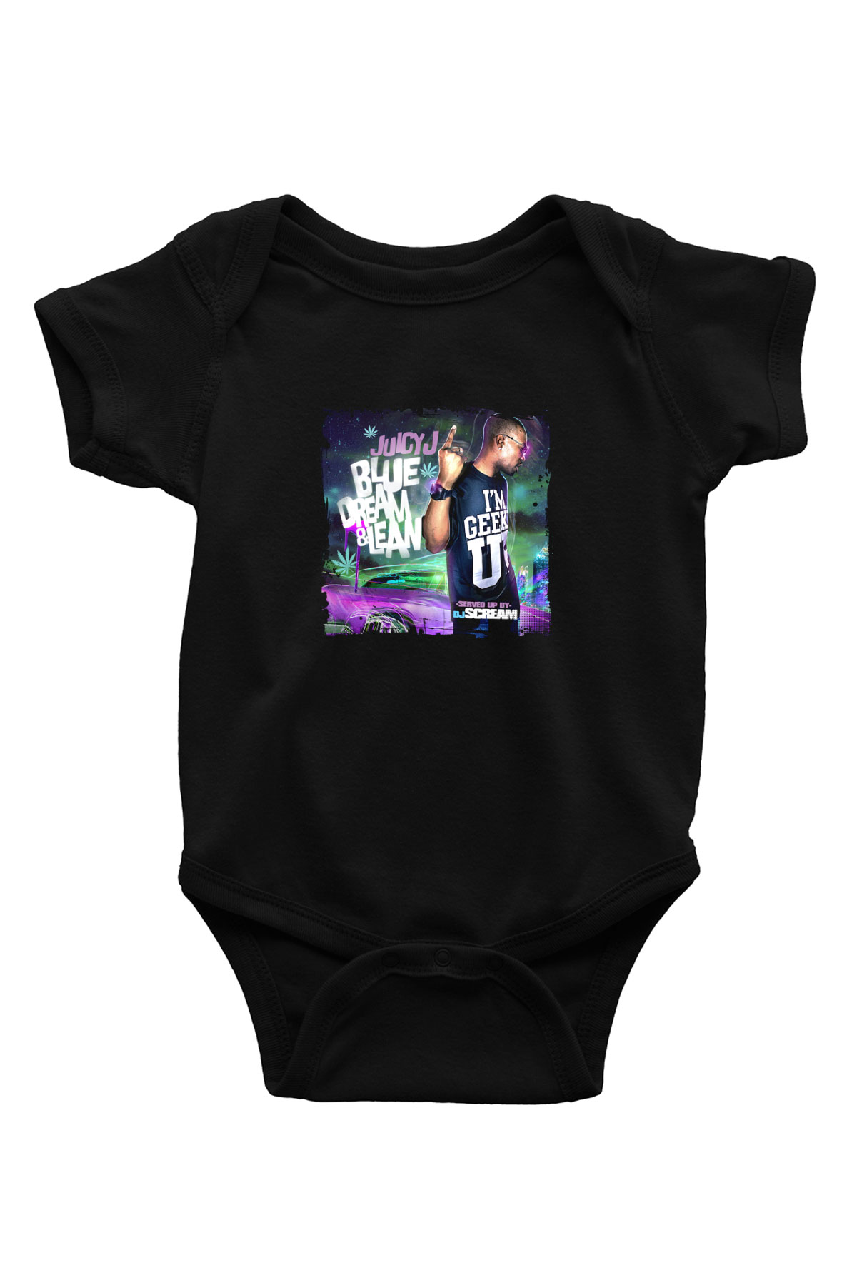 Juicy J Baskılı Unisex Siyah Bebek Body - Zıbın