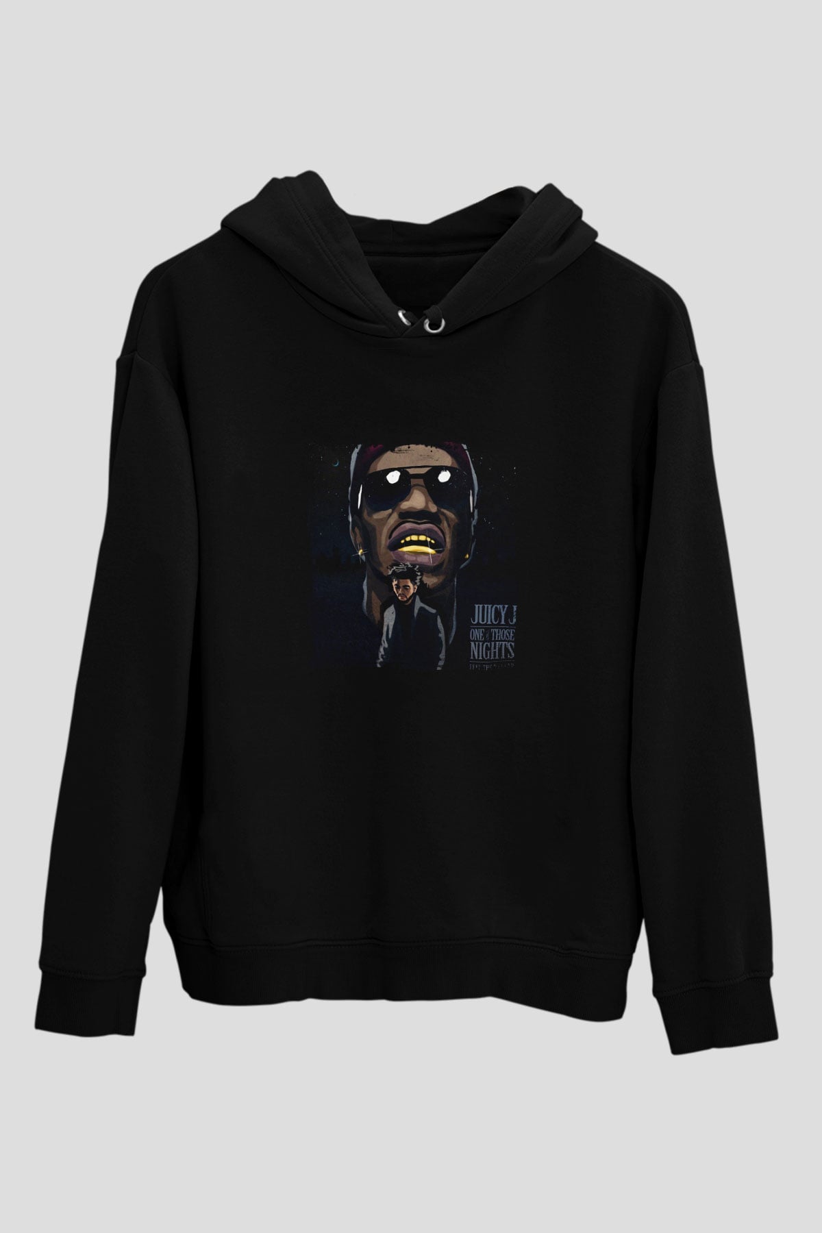 Juicy J Baskılı Unisex Siyah Hoodie