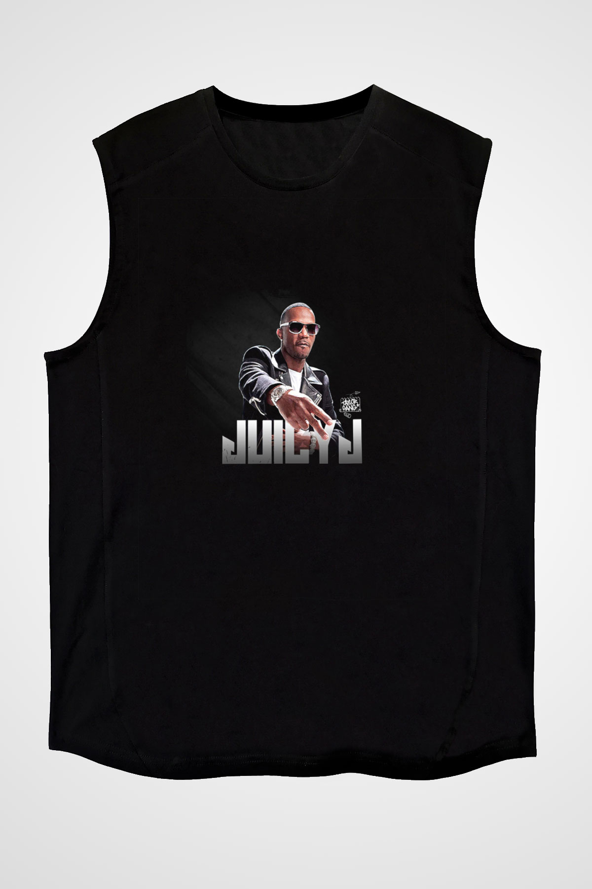 Juicy J Baskılı Unisex Siyah Kolsuz Tişört