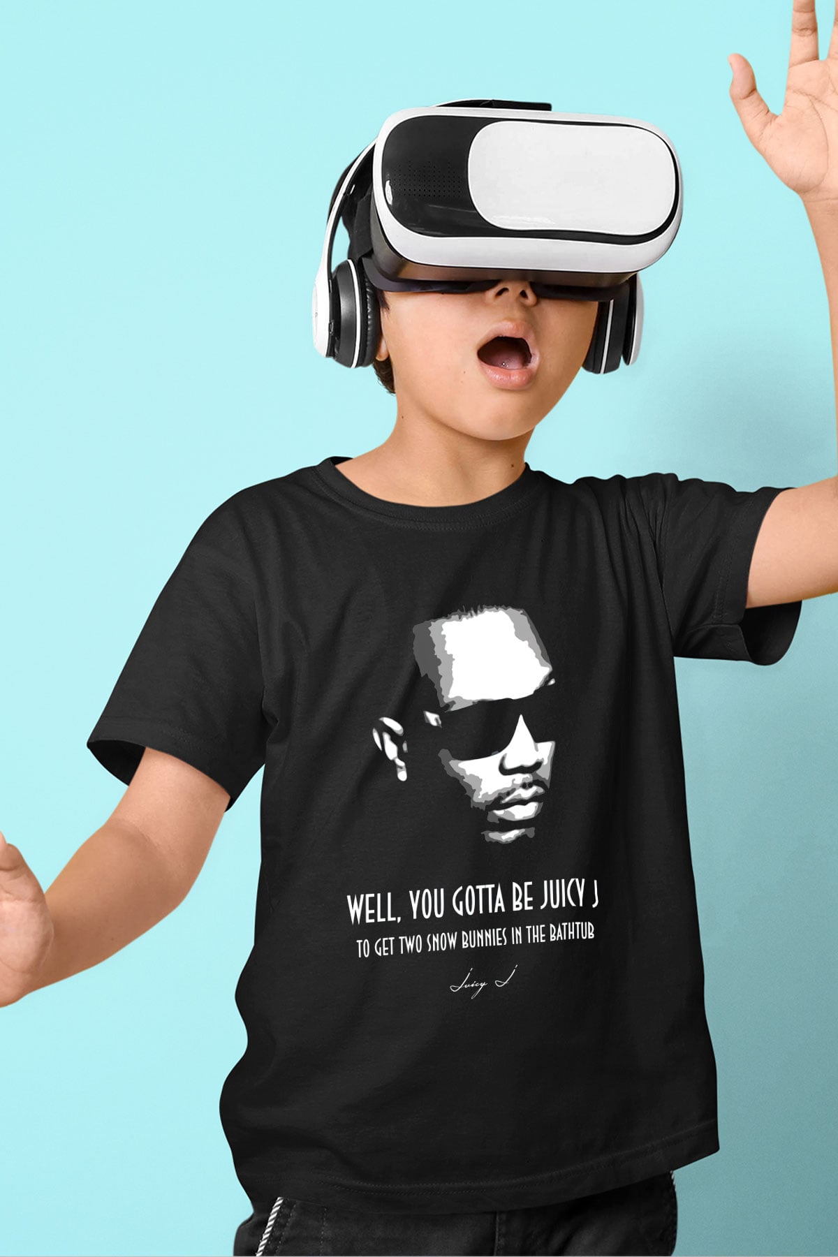 Juicy-J Siyah Unisex Çocuk Tişört