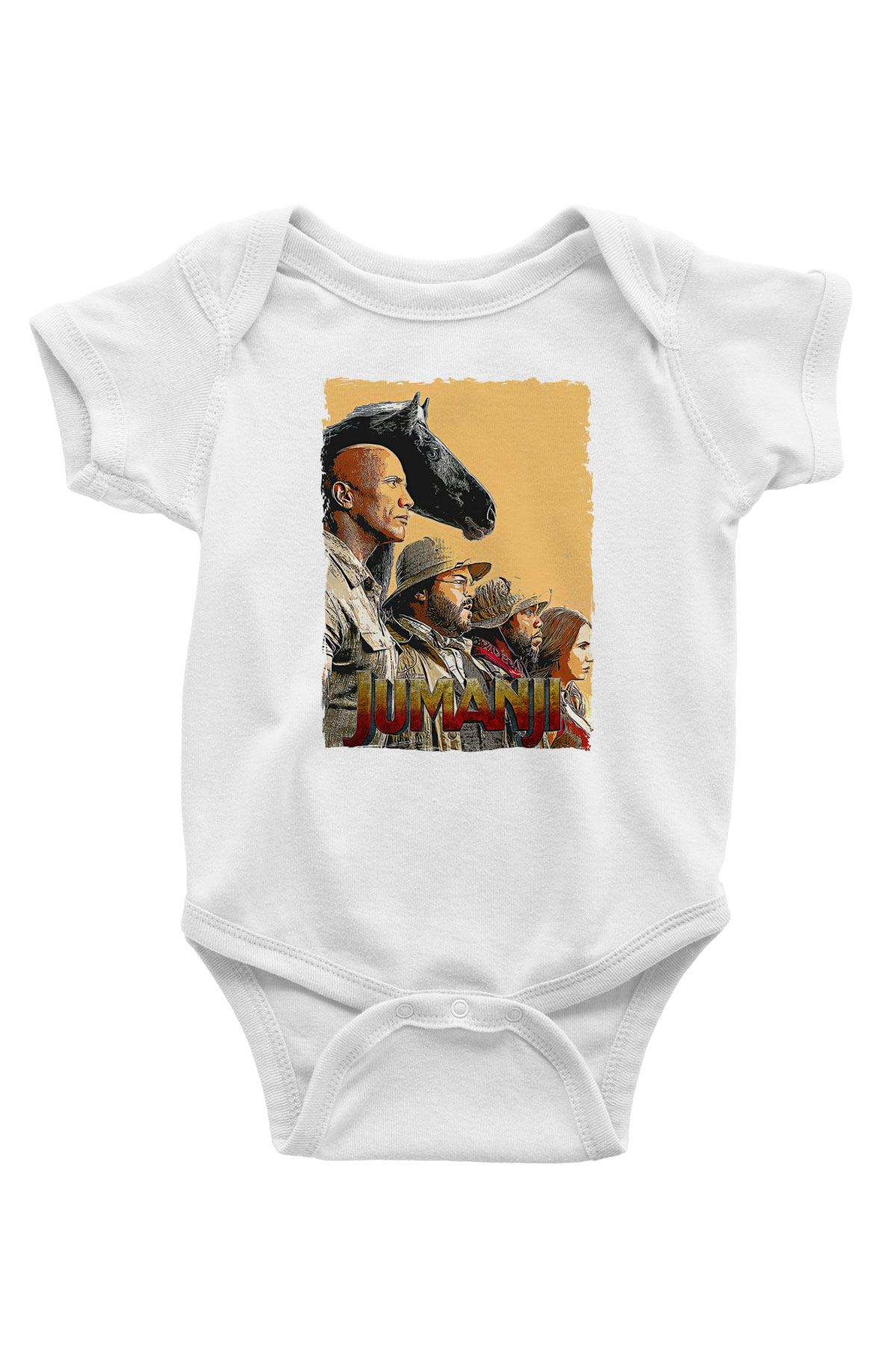 Jumanji Baskılı Beyaz Unisex Bebek Body - Zıbın