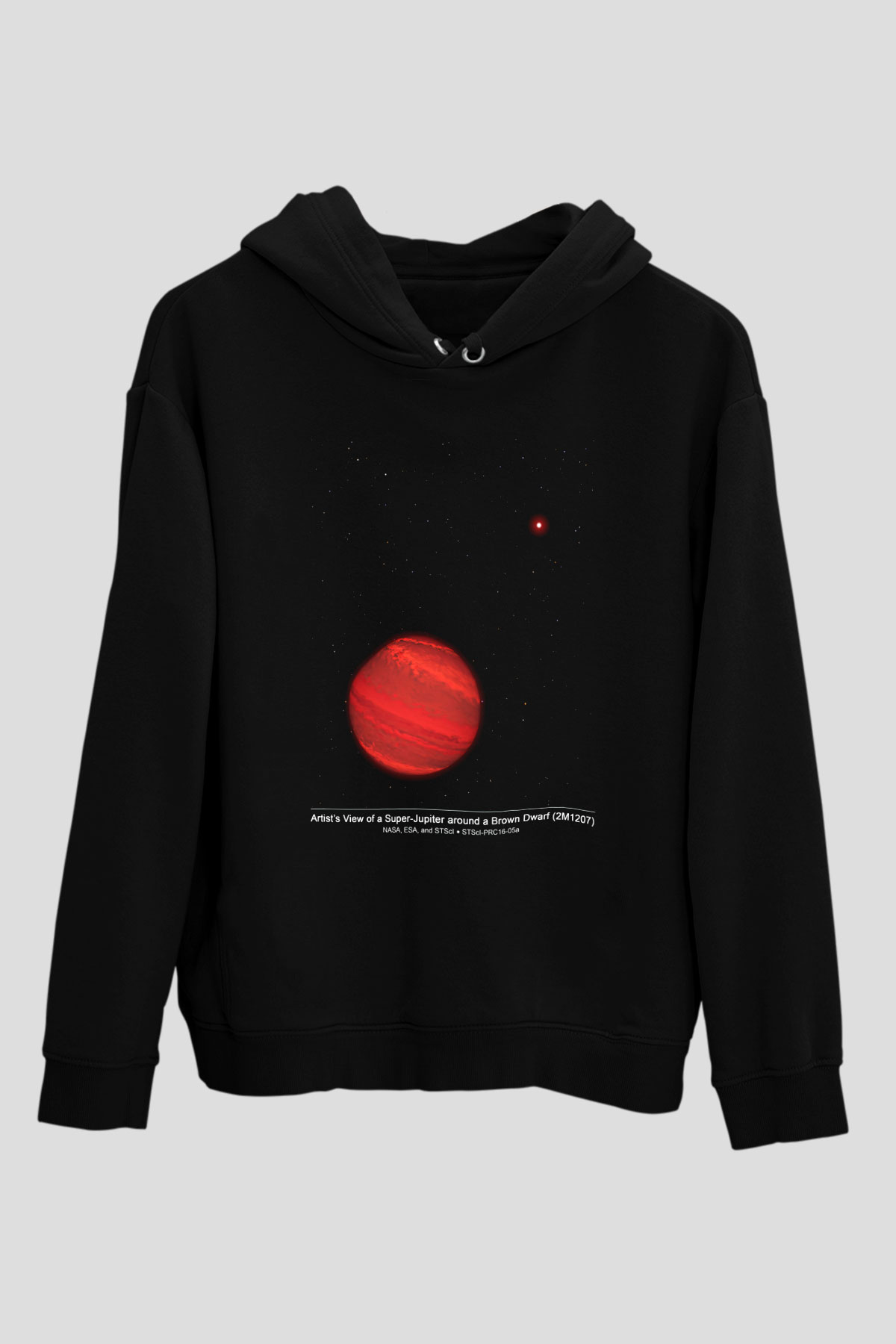 Jüpiter Siyah Unisex Kapüşonlu Sweatshirt