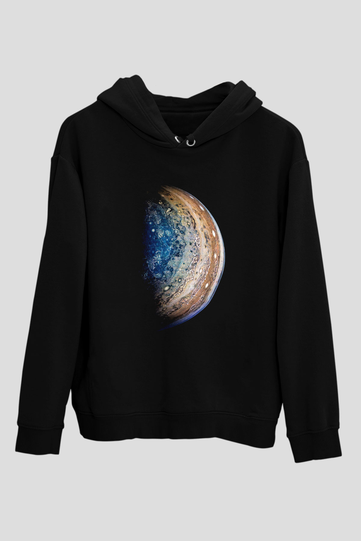 Jüpiter Siyah Unisex Kapüşonlu Sweatshirt