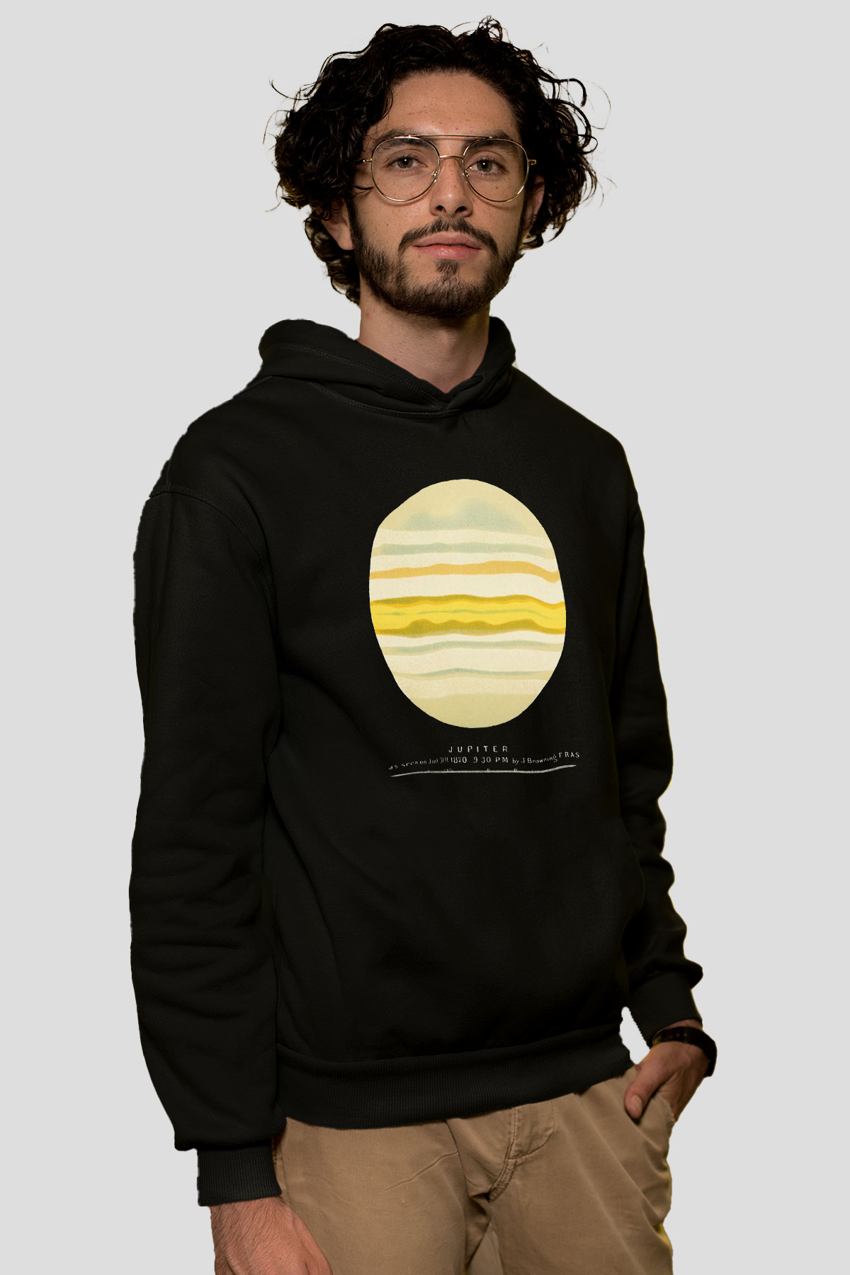 Jüpiter Siyah Unisex Kapüşonlu Sweatshirt