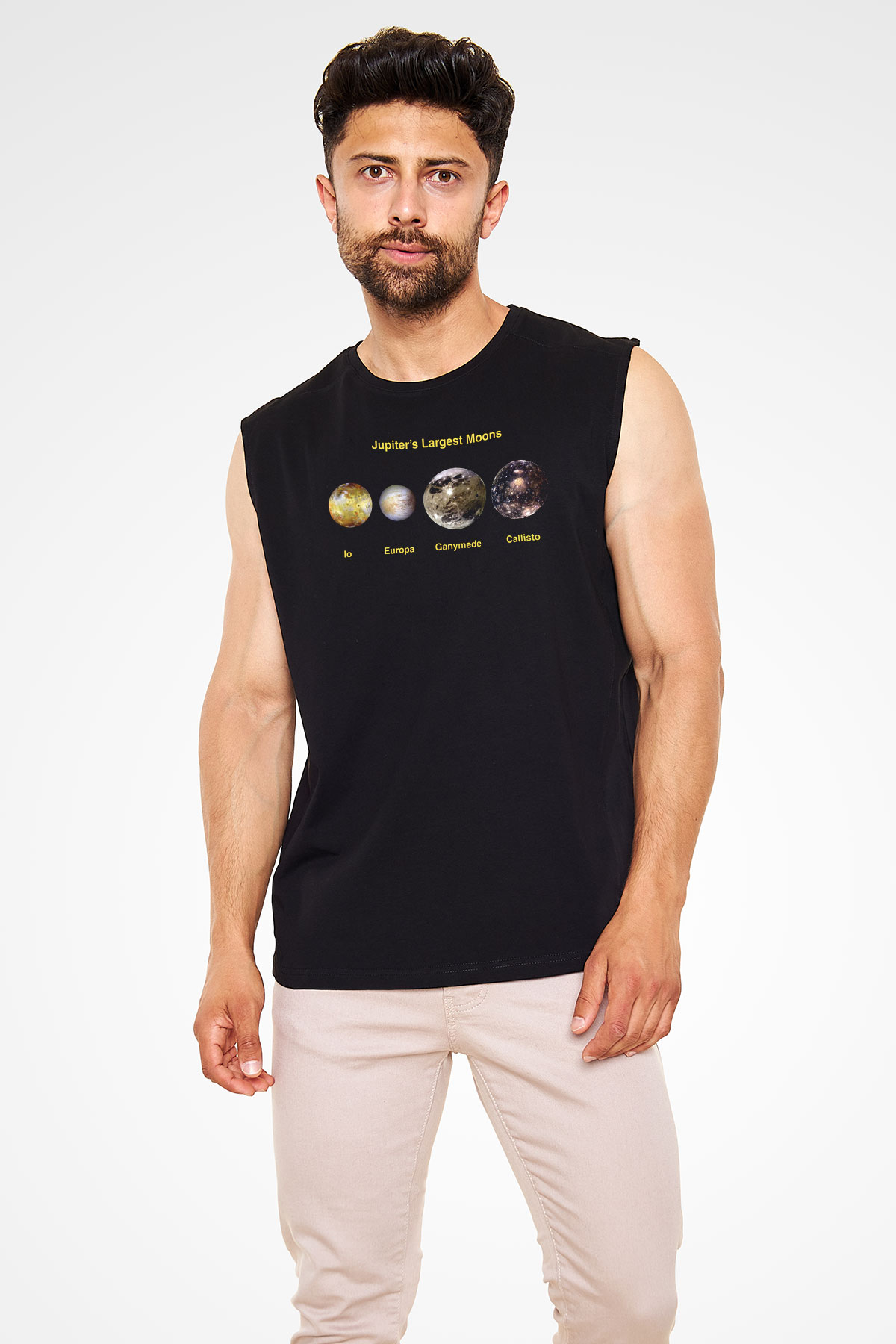 Jüpiter Siyah Unisex Kolsuz Tişört