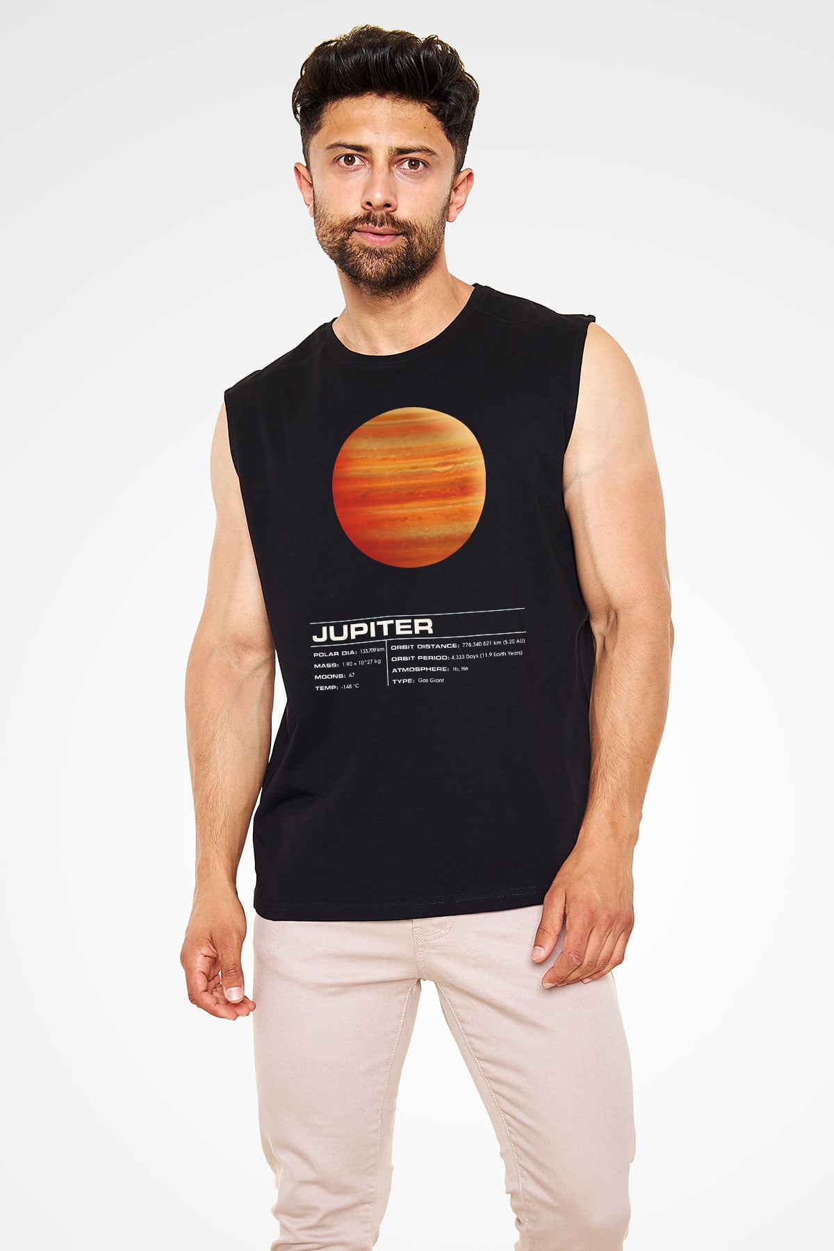 Jüpiter Siyah Unisex Kolsuz Tişört