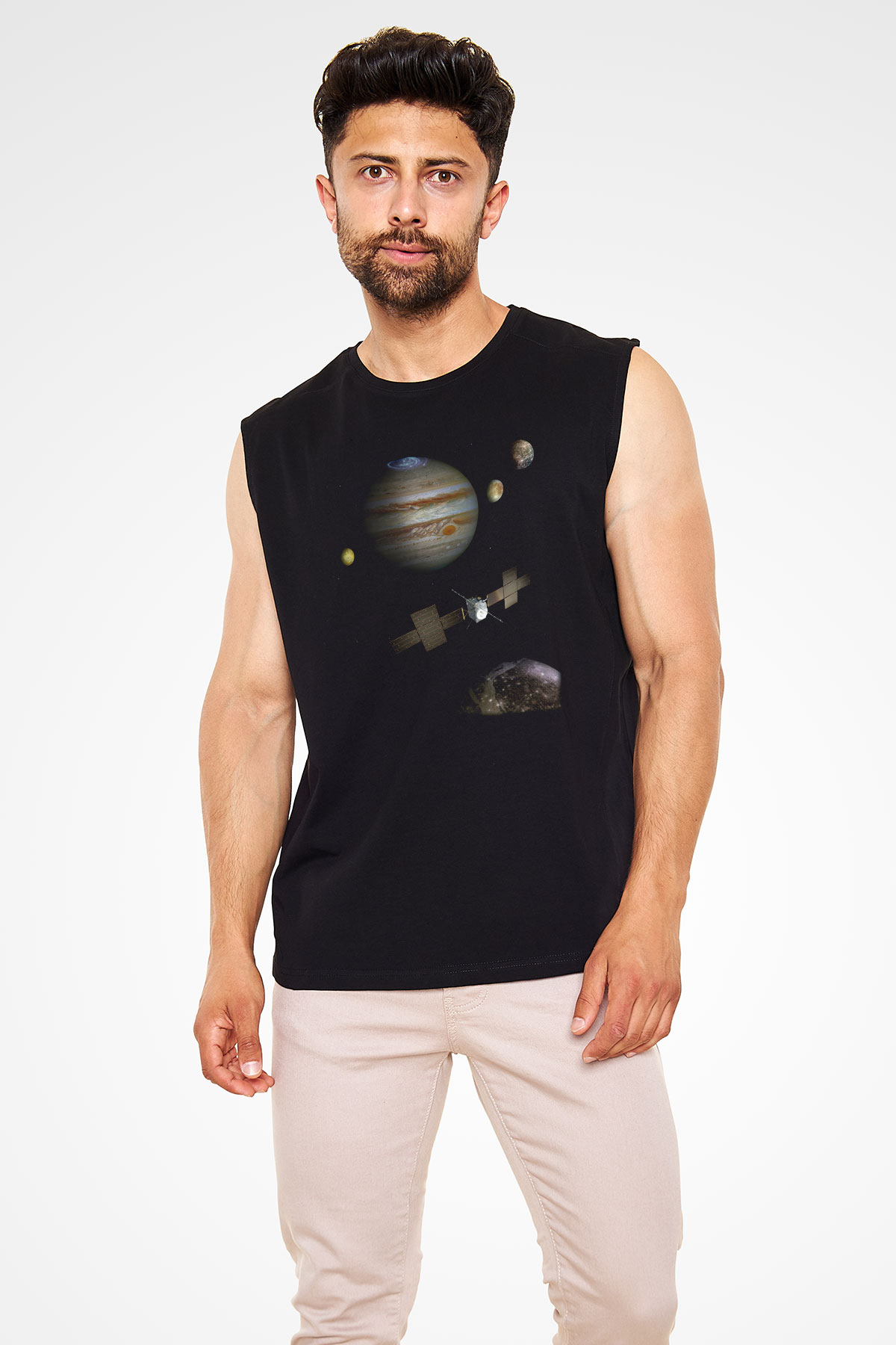 Jüpiter Siyah Unisex Kolsuz Tişört