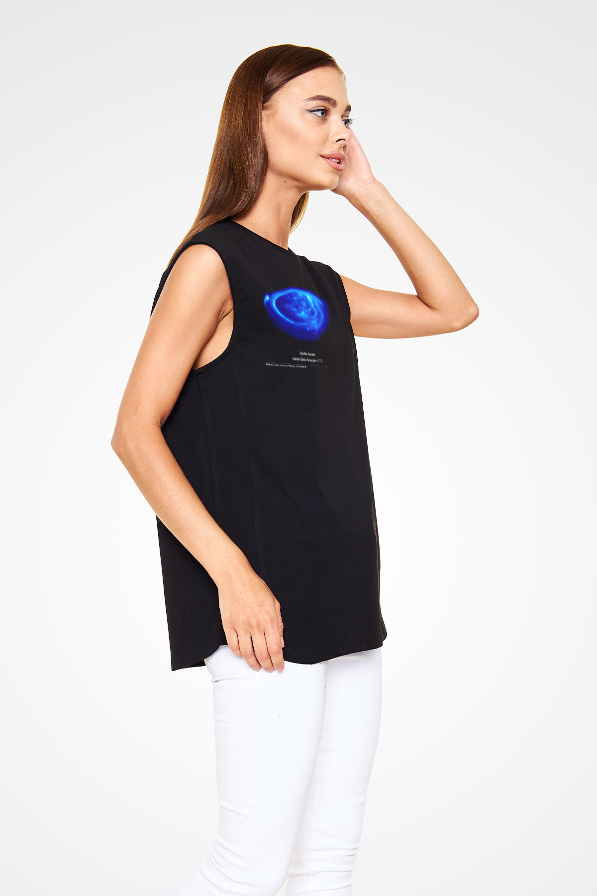 Jüpiter Siyah Unisex Kolsuz Tişört