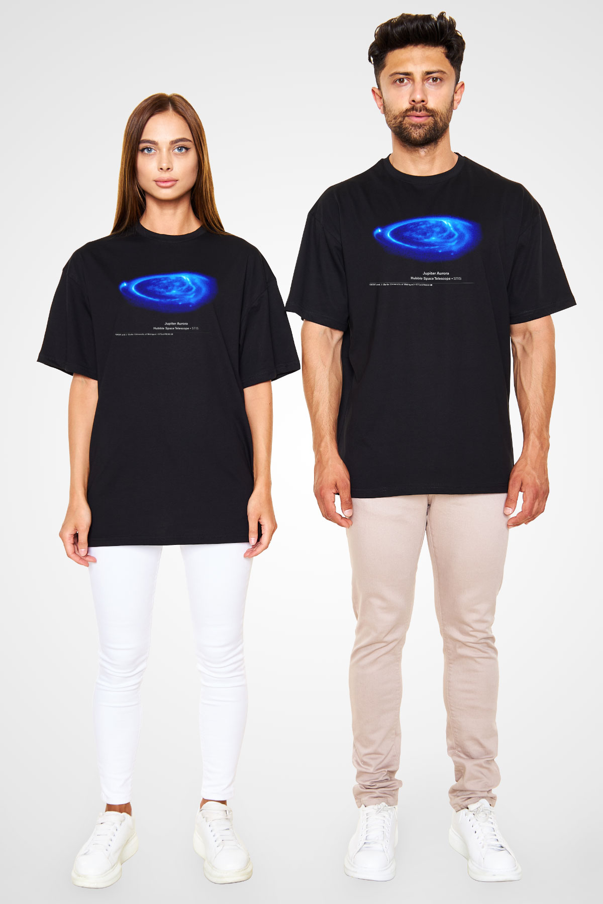 Jüpiter Siyah Unisex Oversize Tişört T-Shirt