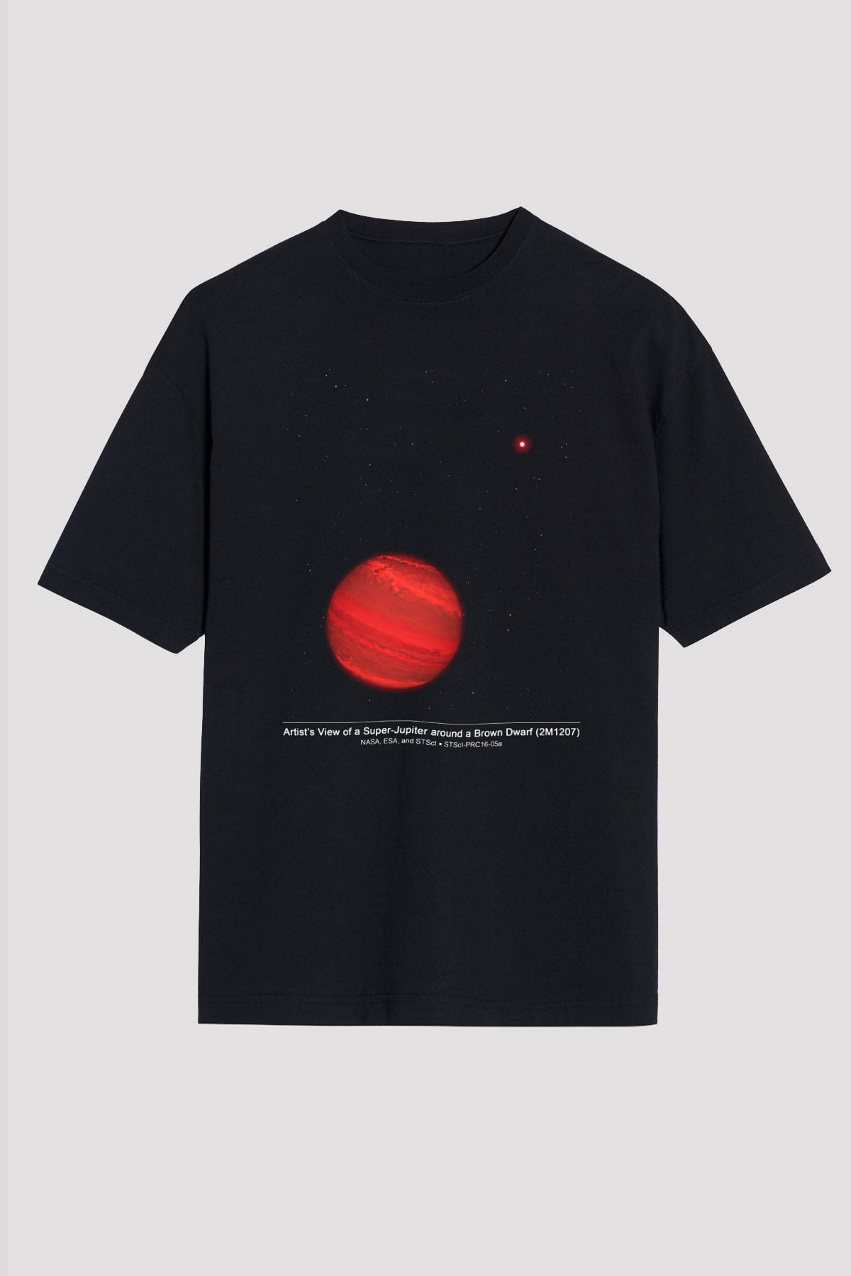 Jüpiter Siyah Unisex Oversize Tişört T-Shirt