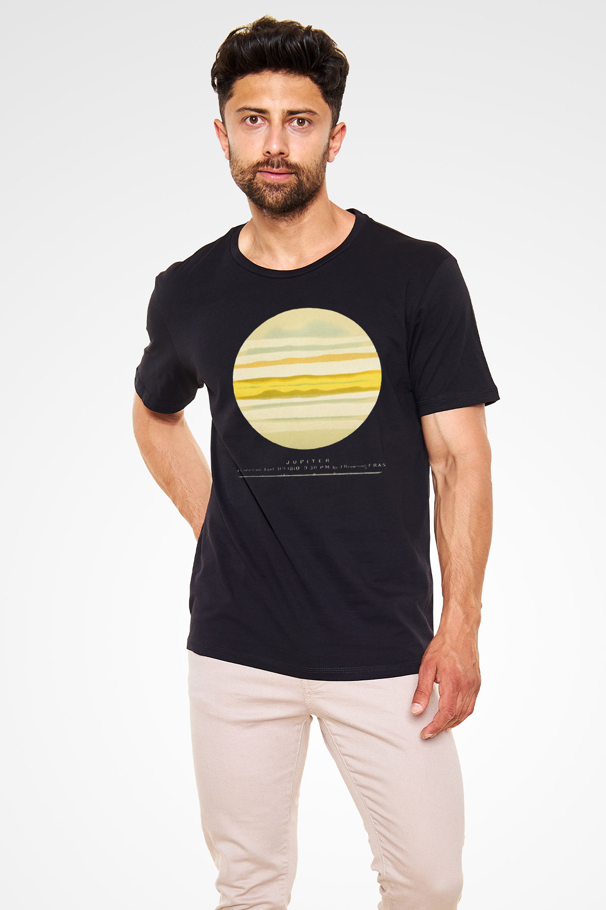 Jüpiter Siyah Unisex Tişört T-Shirt - TişörtFabrikası