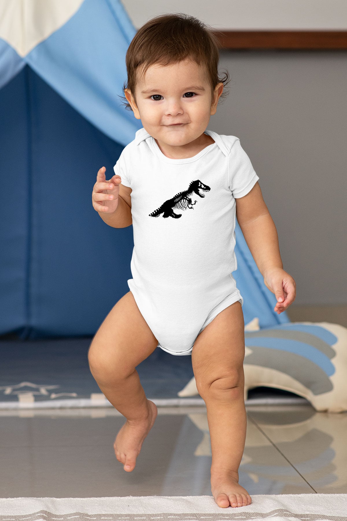 Jurassic Park Baskılı Beyaz Unisex Bebek Body - Zıbın