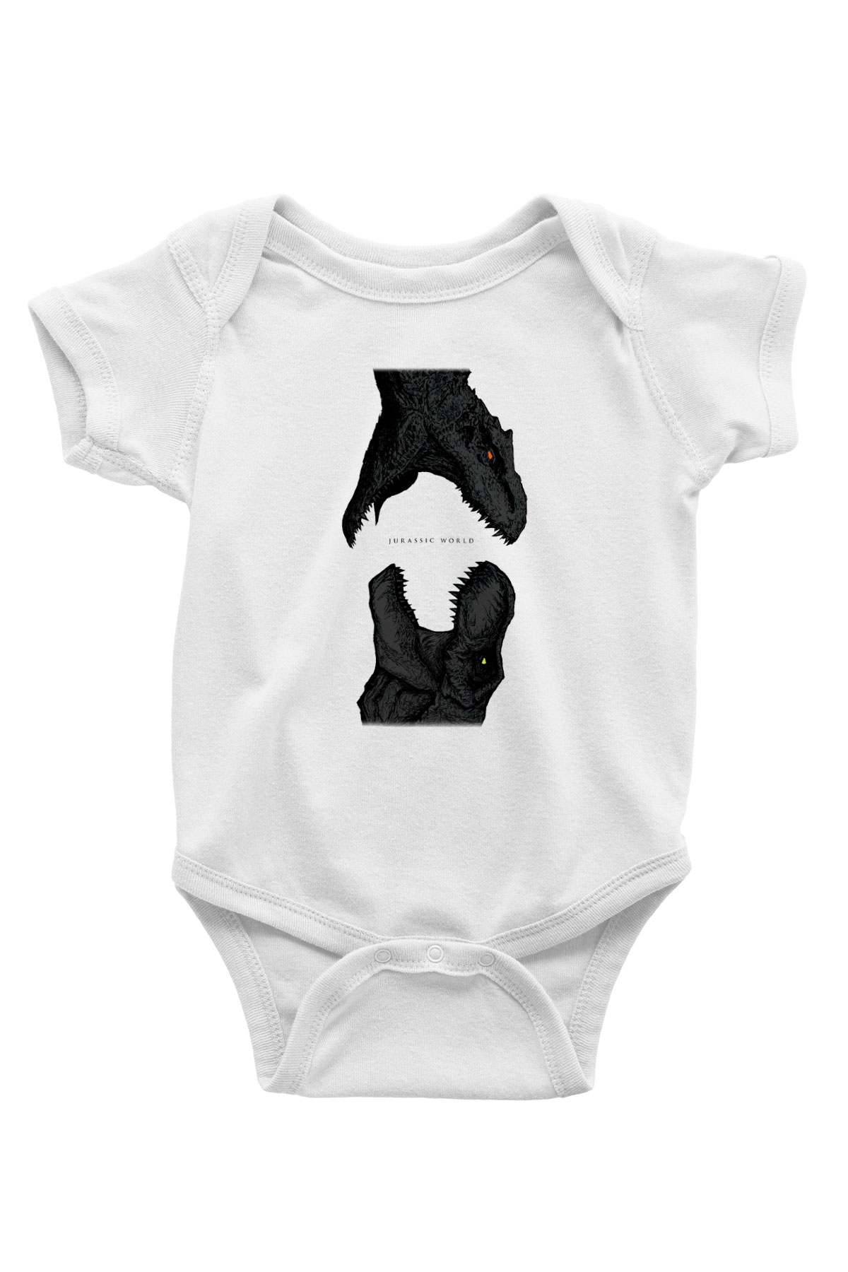 Jurassic Park Baskılı Beyaz Unisex Bebek Body - Zıbın