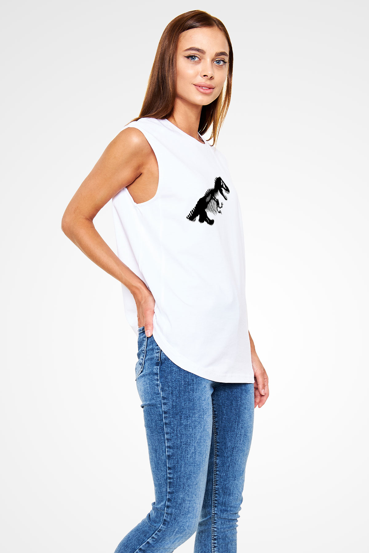 Jurassic Park Beyaz Unisex Kolsuz Tişört