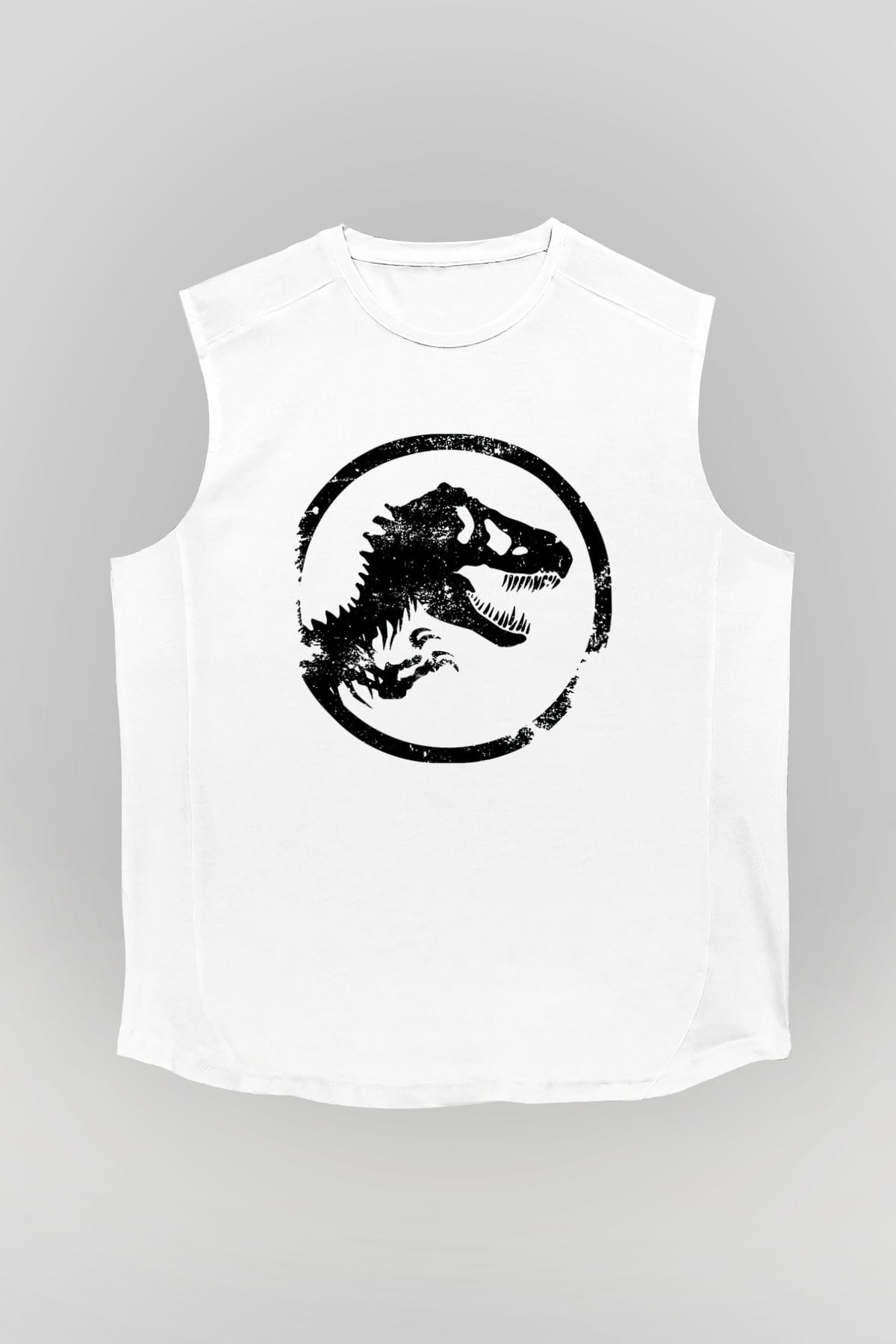 Jurassic Park Beyaz Unisex Kolsuz Tişört