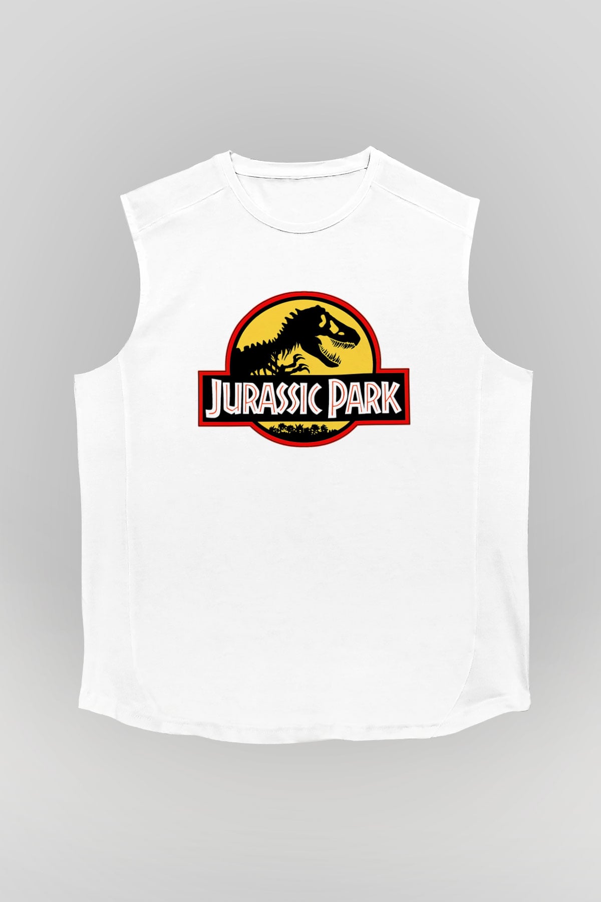 Jurassic Park Beyaz Unisex Kolsuz Tişört
