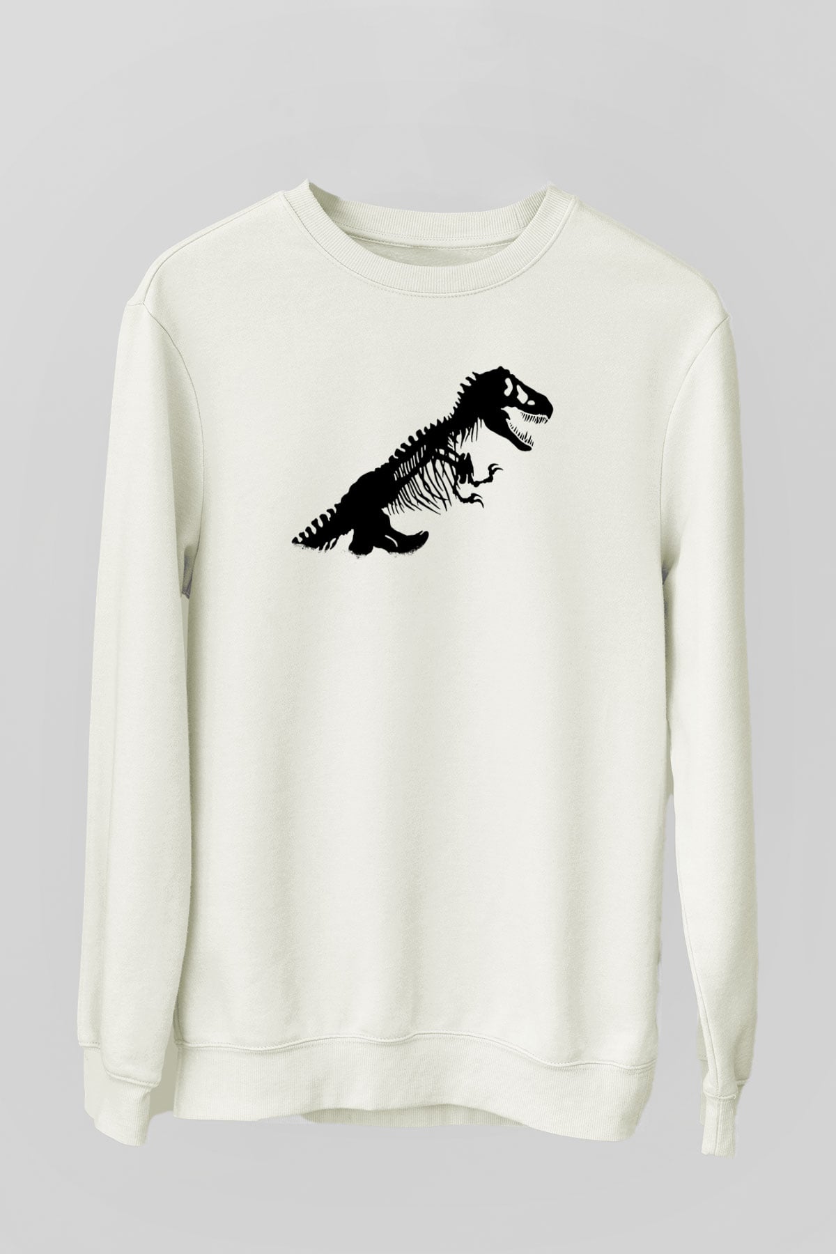 Jurassic Park Beyaz Unisex Sweatshirt