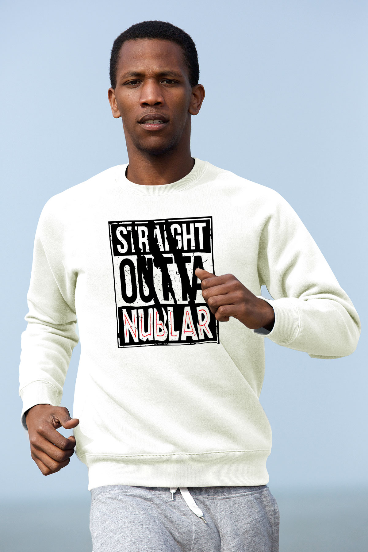 Jurassic Park Beyaz Unisex Sweatshirt