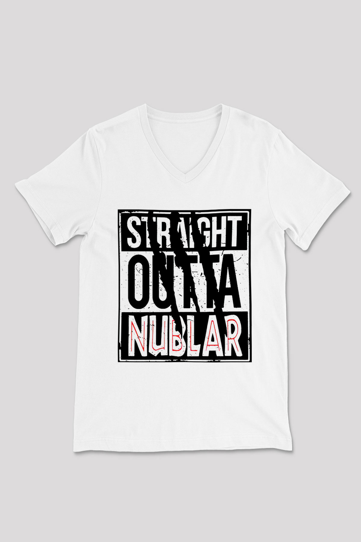 Jurassic Park Beyaz Unisex V Yaka Tişört T-Shirt