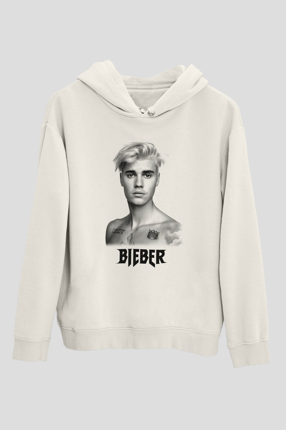 Justin Bieber Beyaz Unisex Kapşonlu Sweatshirt