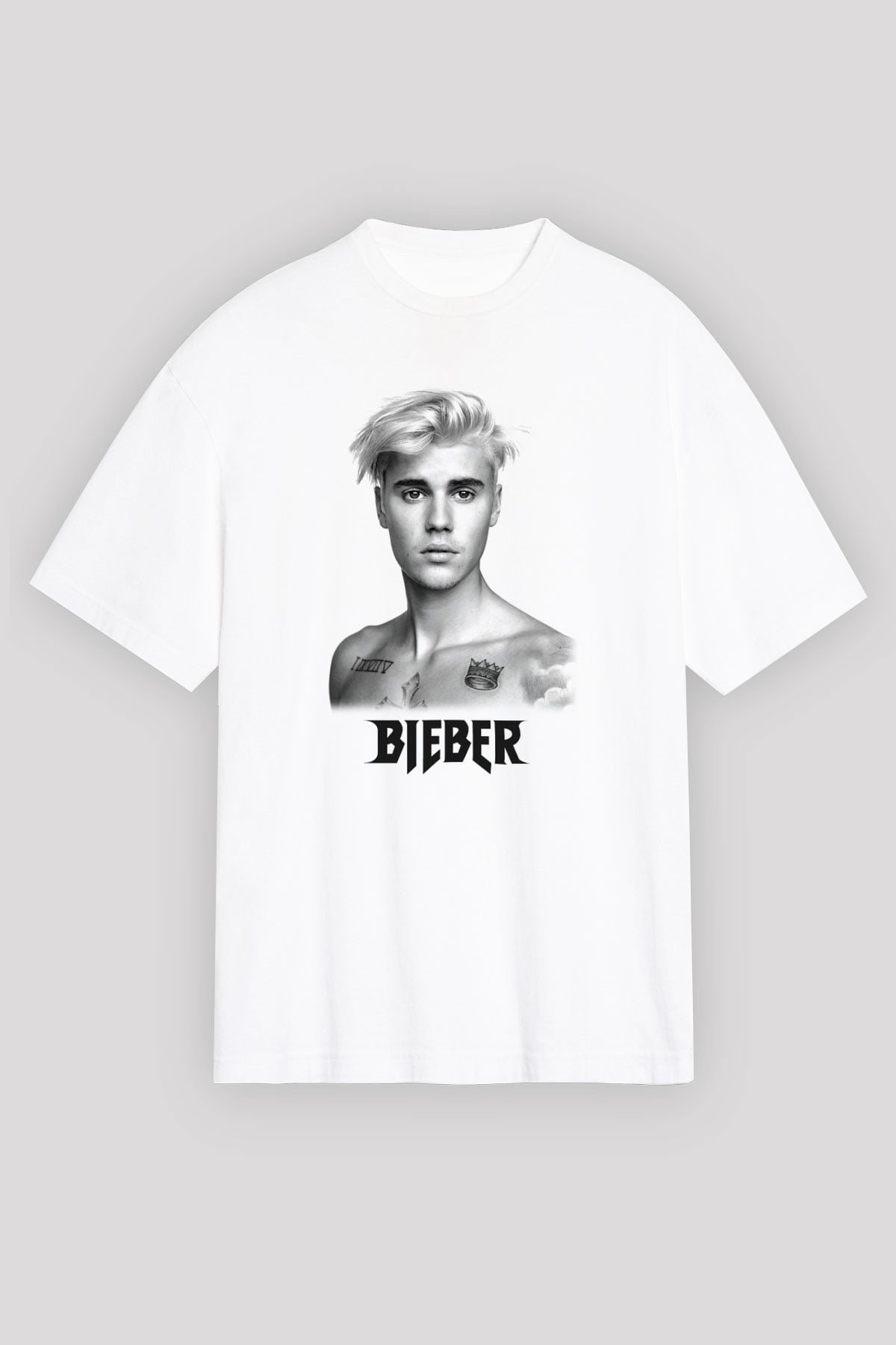Justin Bieber Beyaz Unisex Oversize Tişört T-Shirt