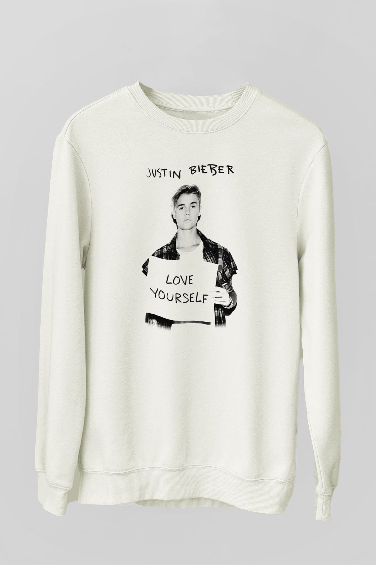 Justin Bieber Beyaz Unisex Sweatshirt