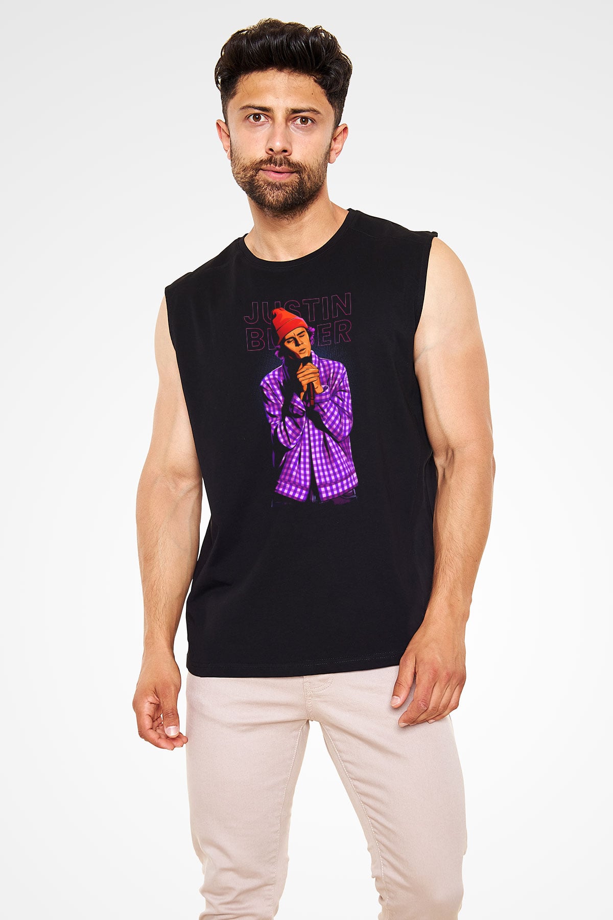 Justin Bieber Siyah Unisex Kolsuz Tişört