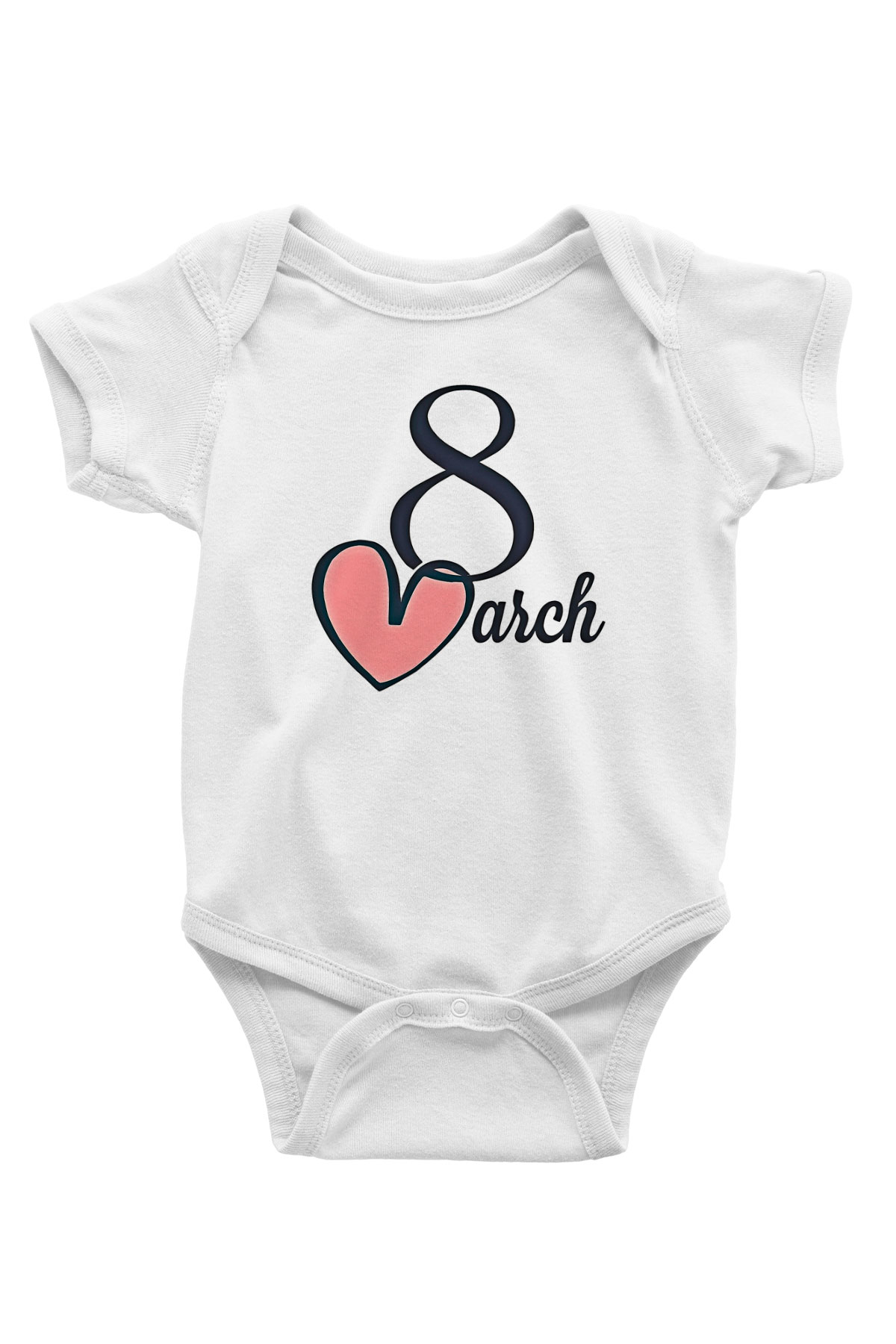 Kadınlar Günü Baskılı Beyaz Unisex Bebek Body - Zıbın